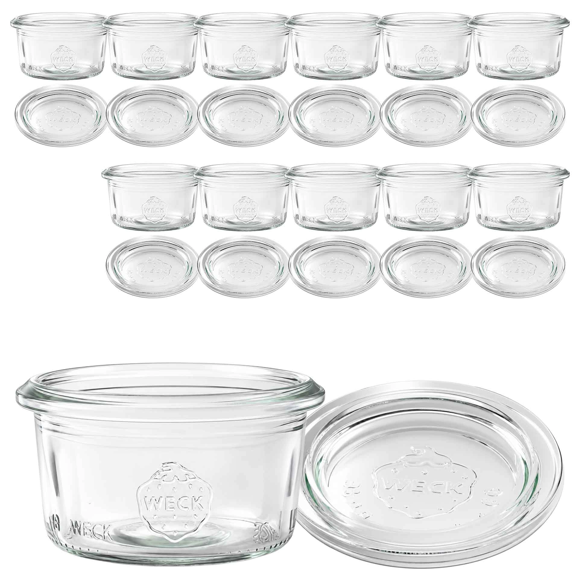 WECK-Sturzglas 50 ml mit Glasdeckel, 12 Stück