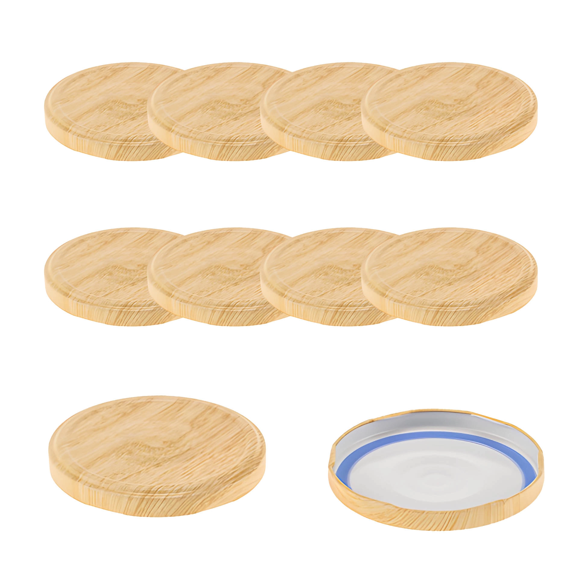 TO  70 Holzdekor matt past. mit Button BLUESEAL, 10 Stück