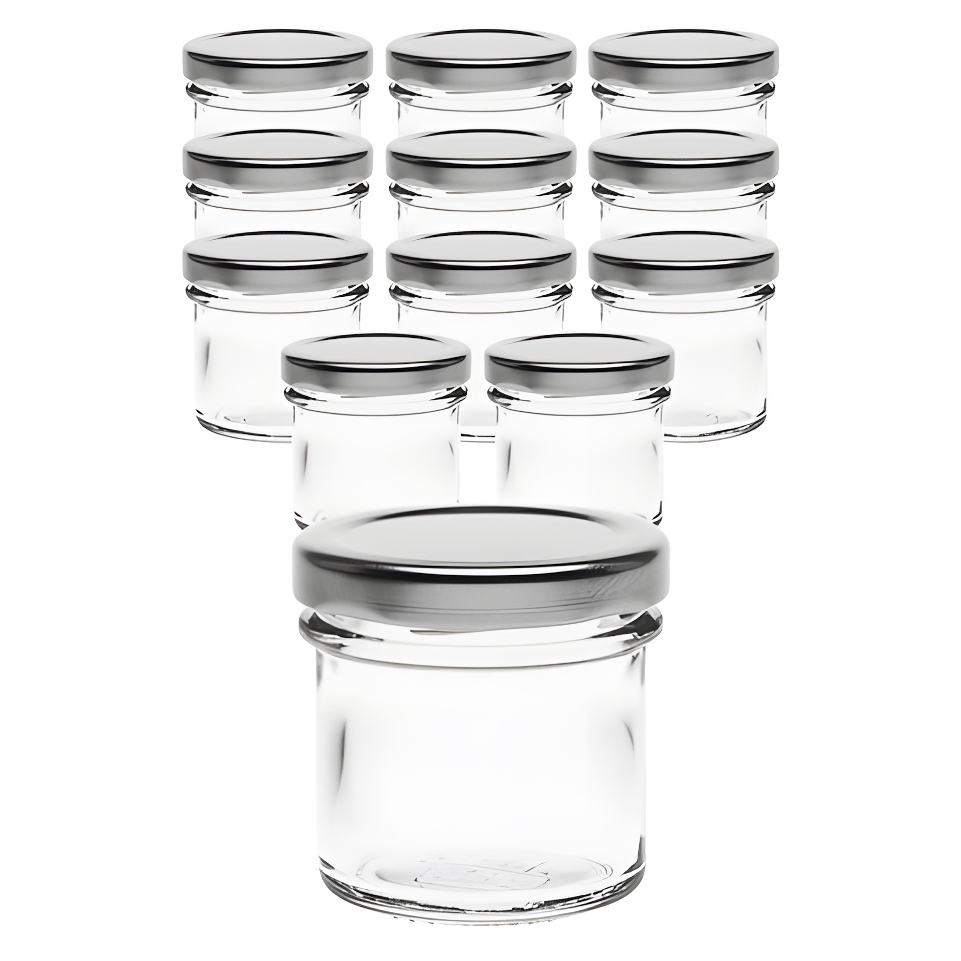 12er Set Ingenio 72 ml mit Deckel silber