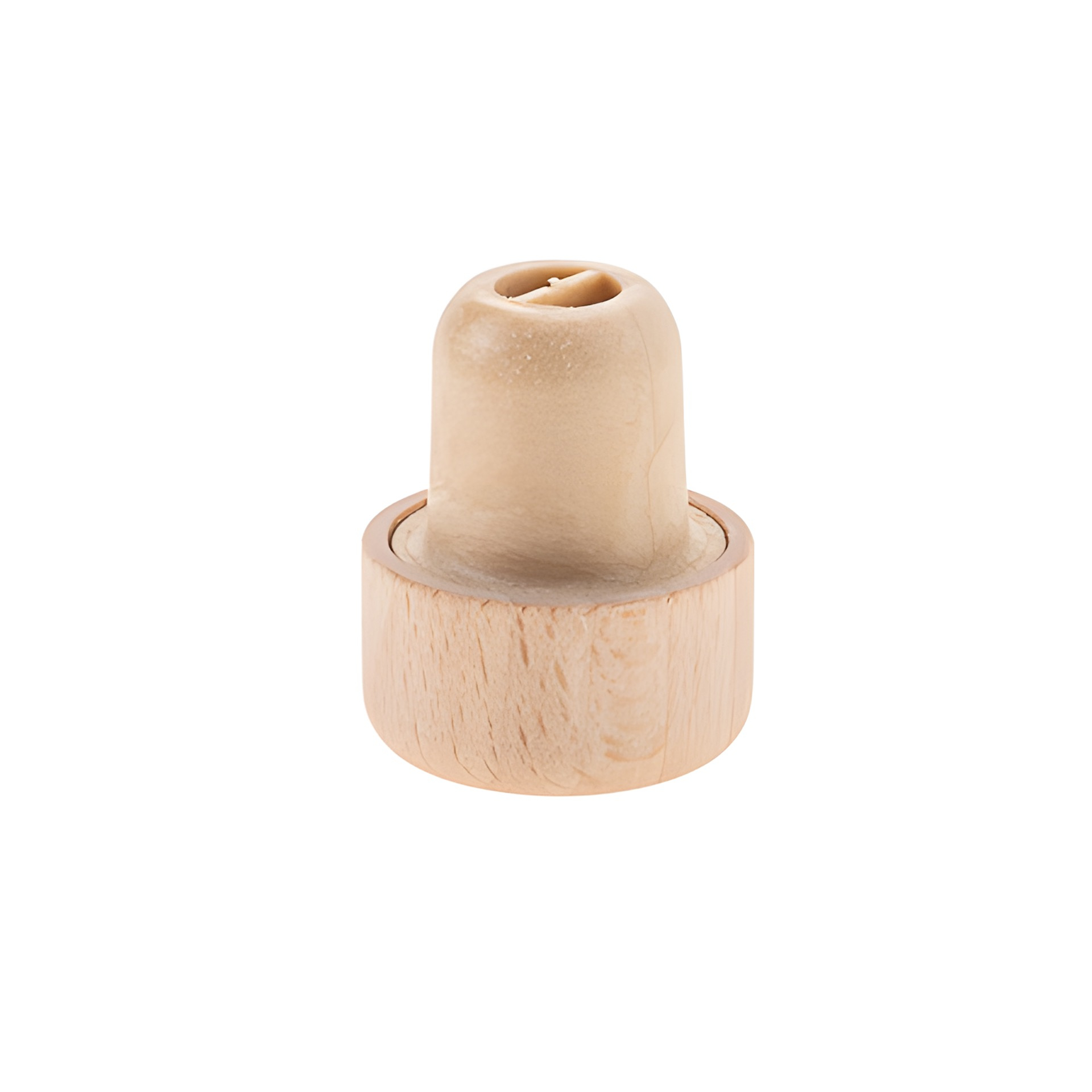 Ausgießerkorken Kunststoff 19 mm mit Holzkappe