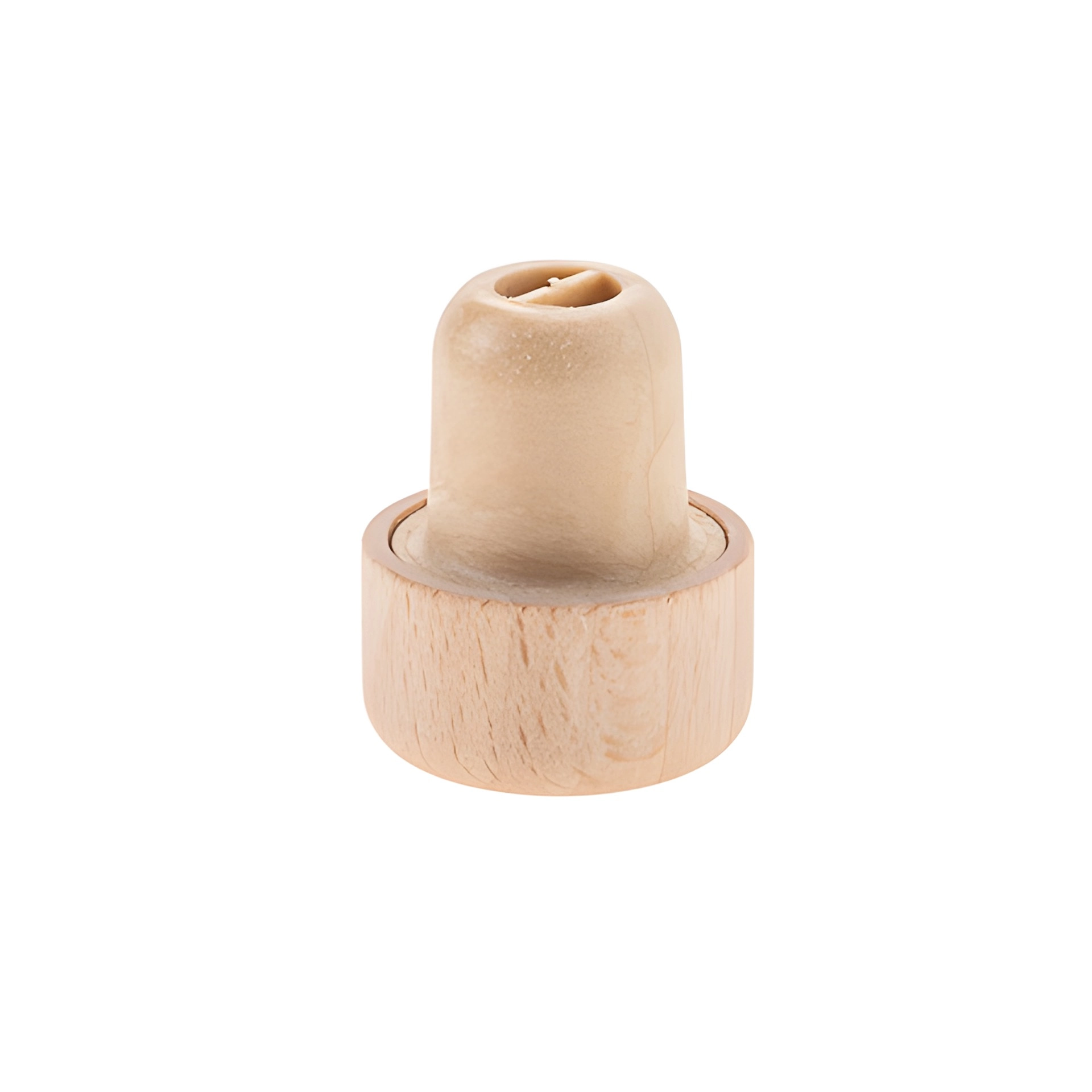 Ausgießerkorken Kunststoff 19 mm mit Holzkappe