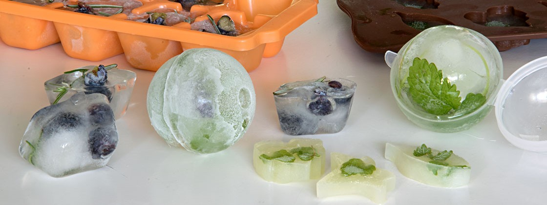 Eiswürfel mit Kräutern