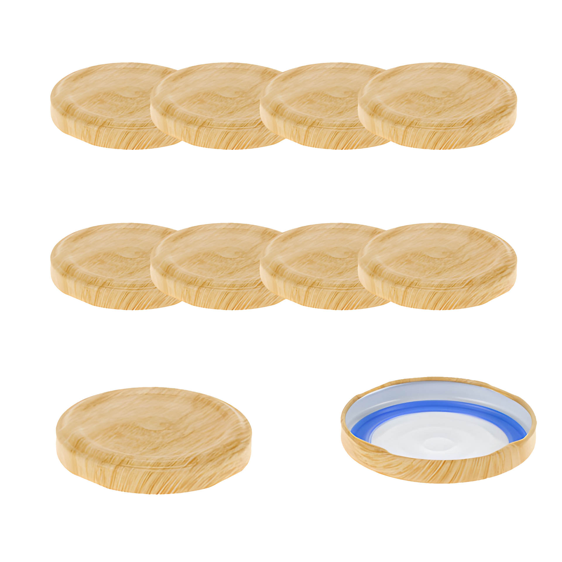 TO  58 Holzdekor matt past. mit Button BLUESEAL, 10 Stück