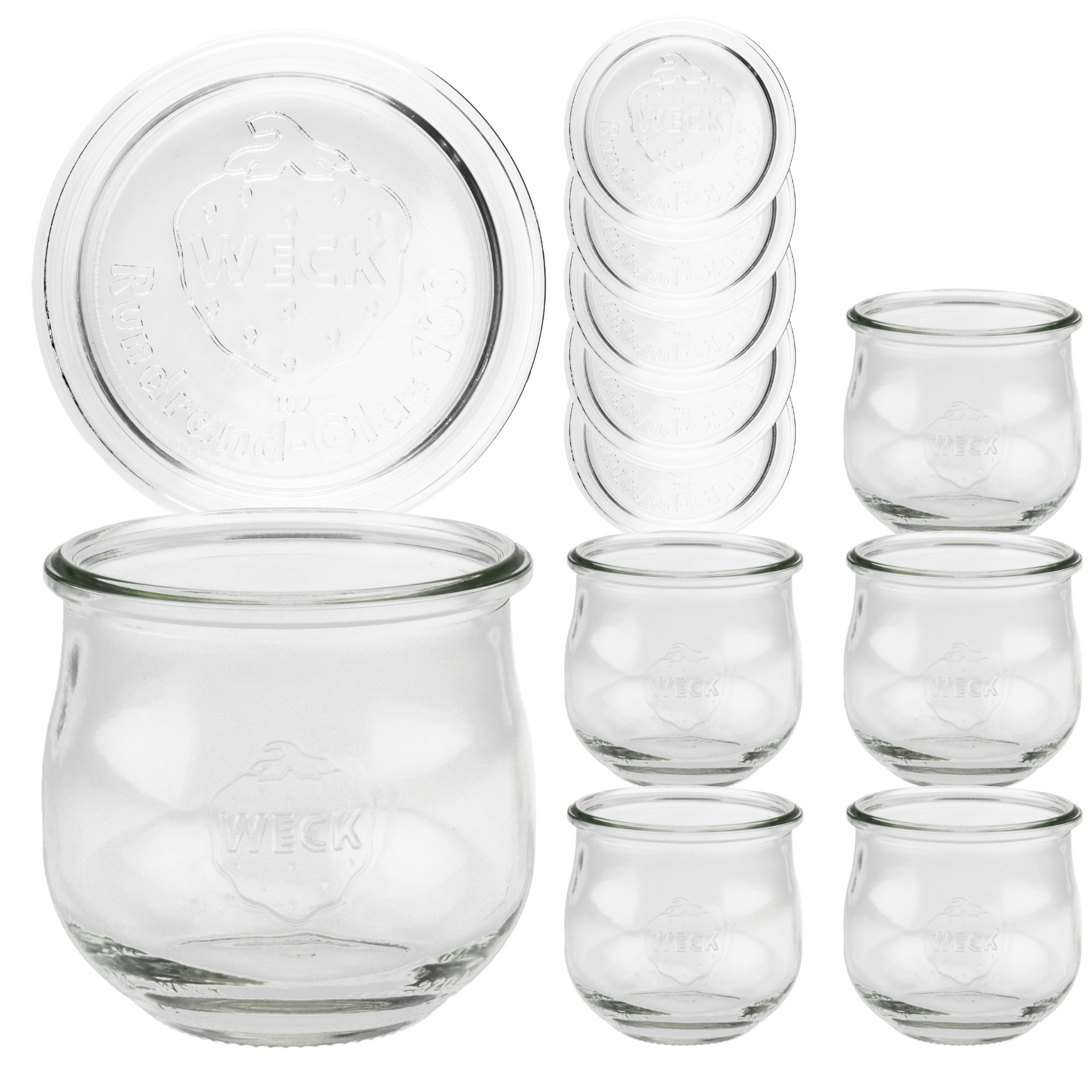 WECK-Tulpenglas 370 ml + Glasdeckel, 6er Set