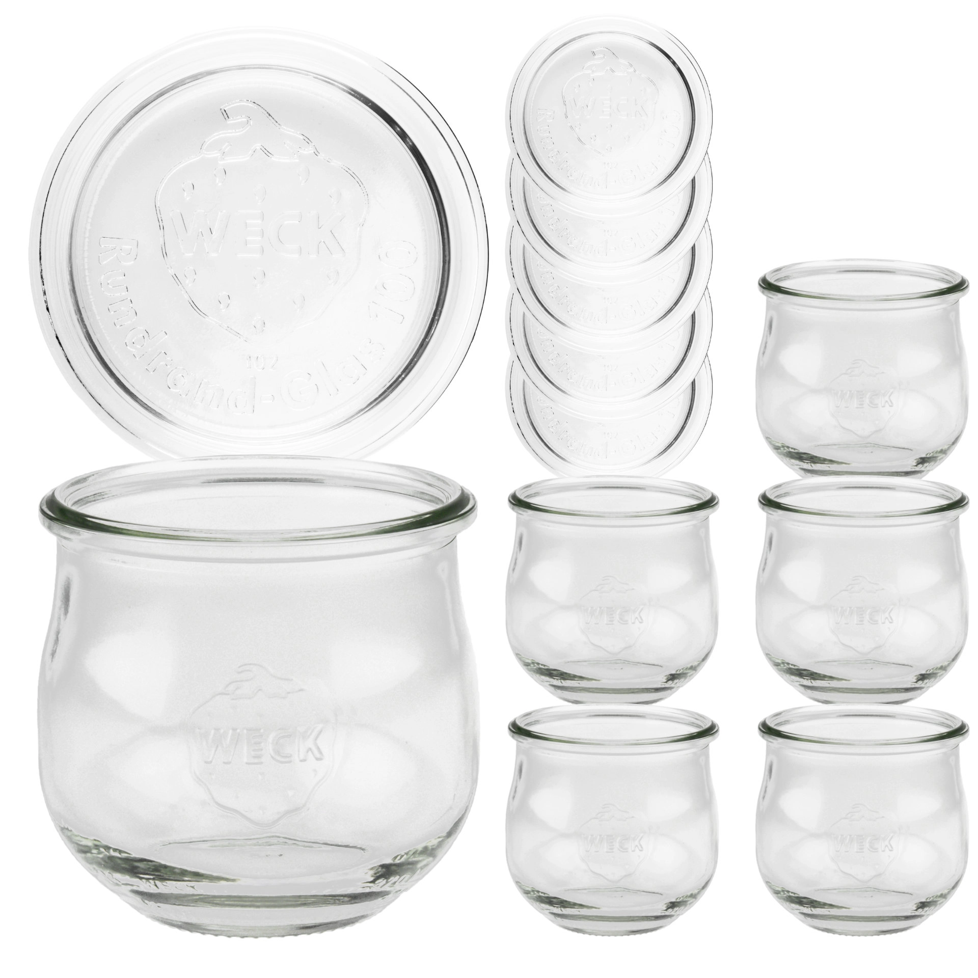 WECK-Tulpenglas 370 ml + Glasdeckel, 6er Set