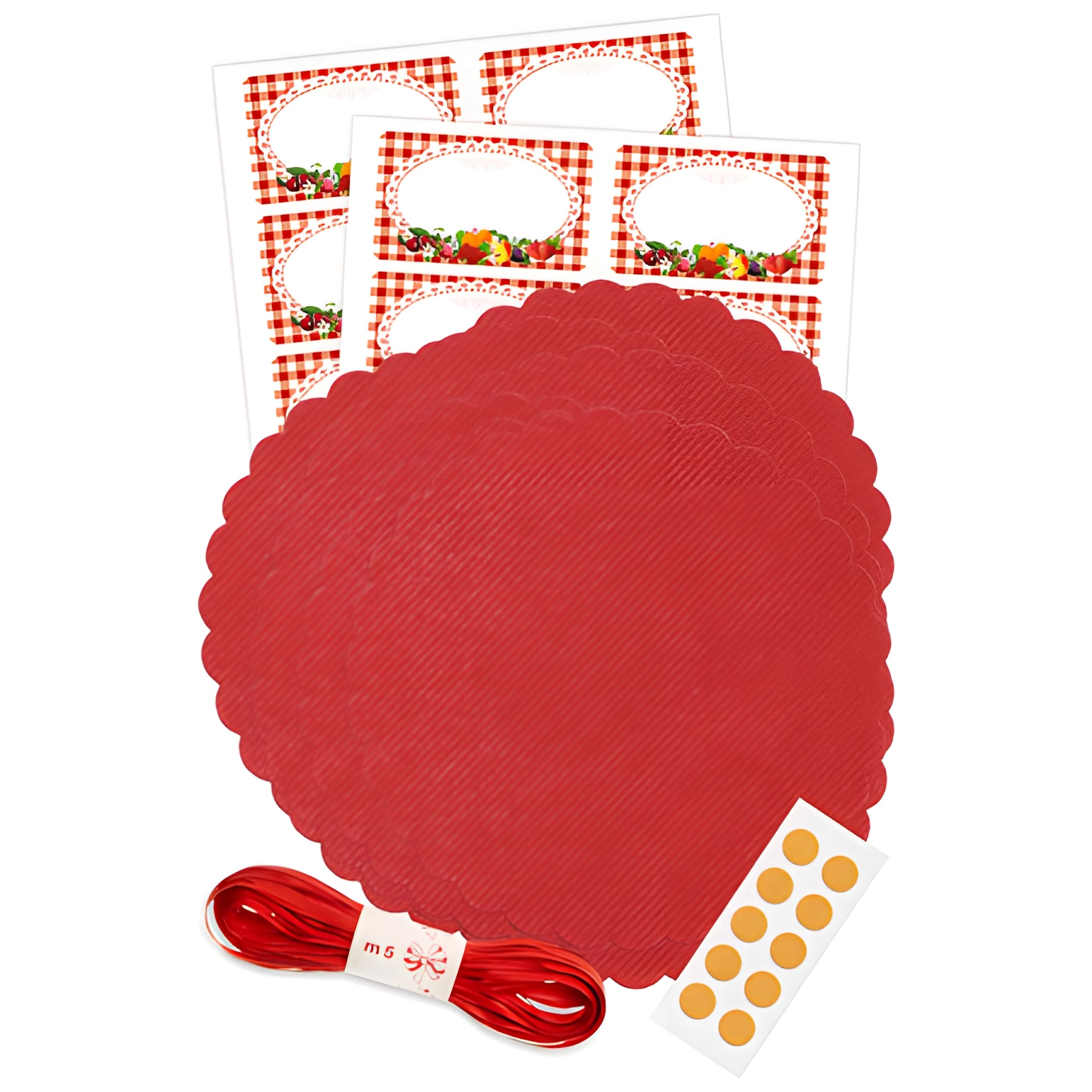 Deckchen-Set Ø 150 mm rot, 41-teilig