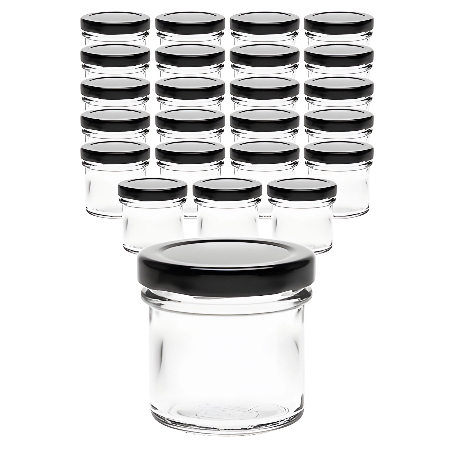 24er Set Ingenio 72 ml mit Deckel schwarz