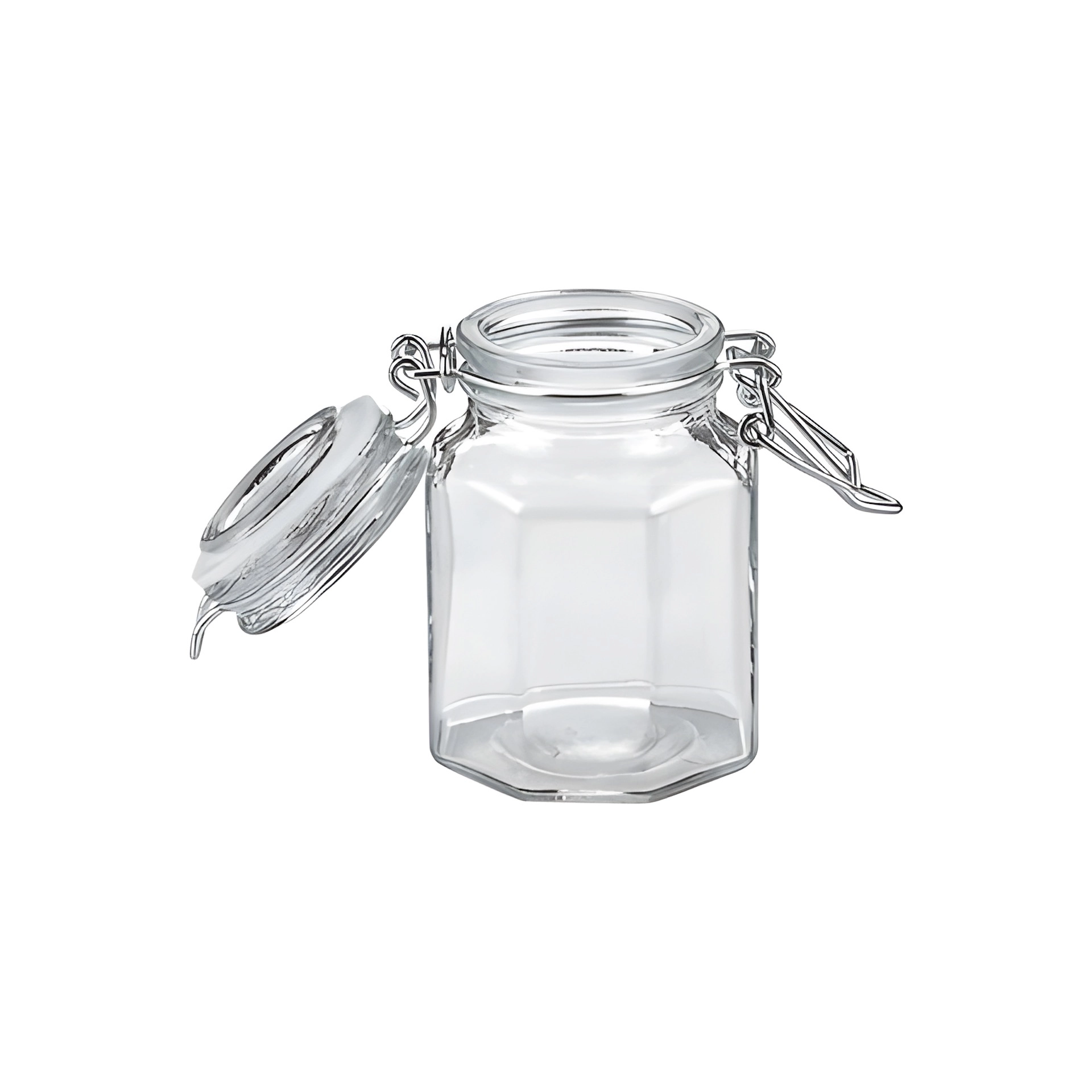 Bügelglas  100 ml achteckig