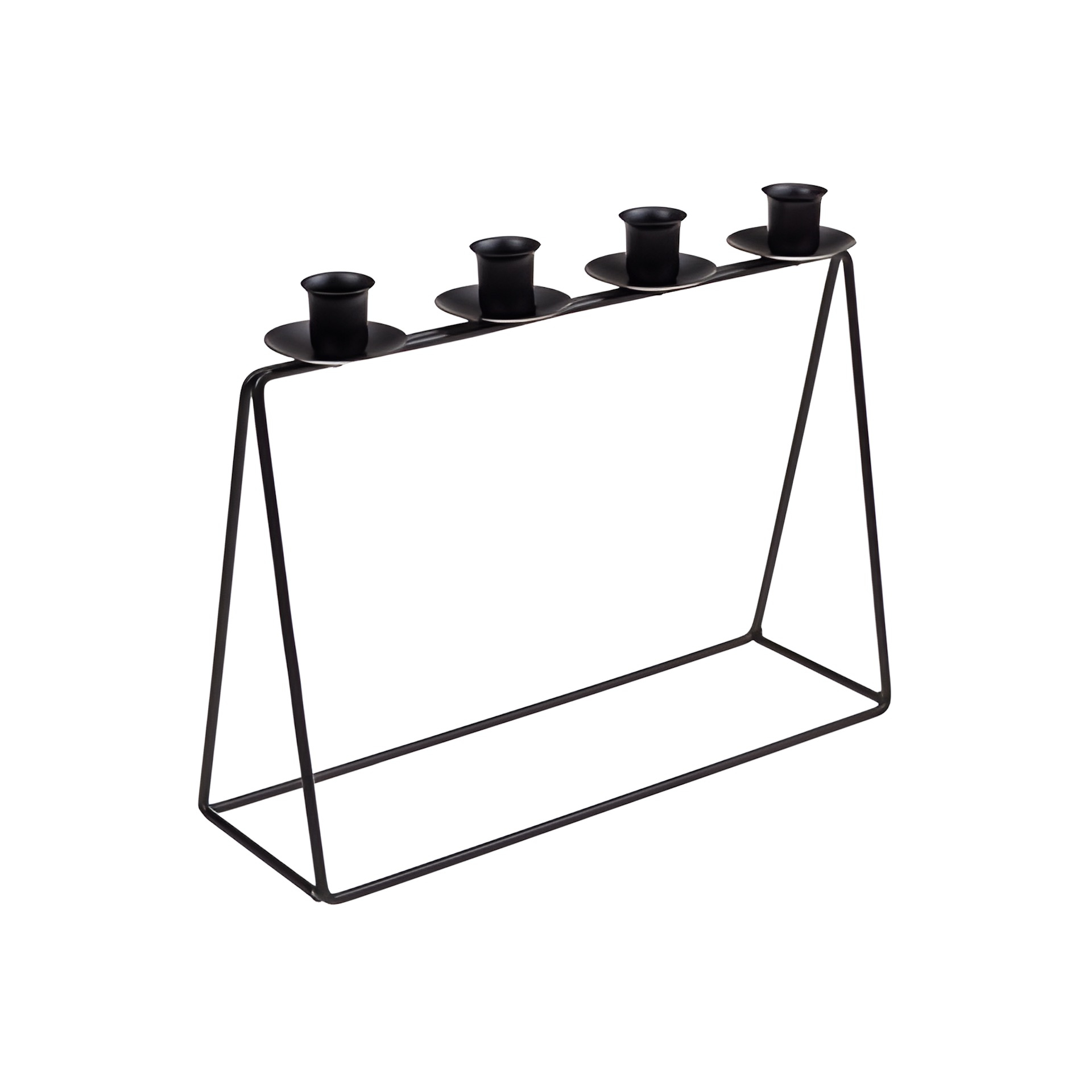 Metallkerzenhalter 4er, 32 x 25 cm, schwarz