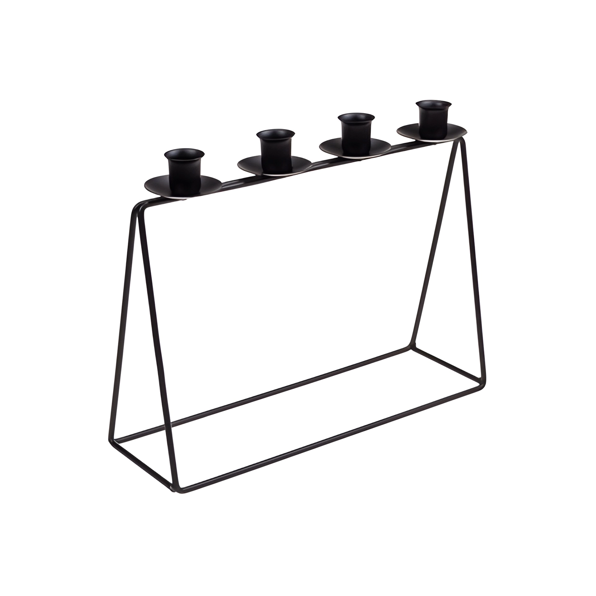 Metallkerzenhalter 4er, 32 x 25 cm, schwarz