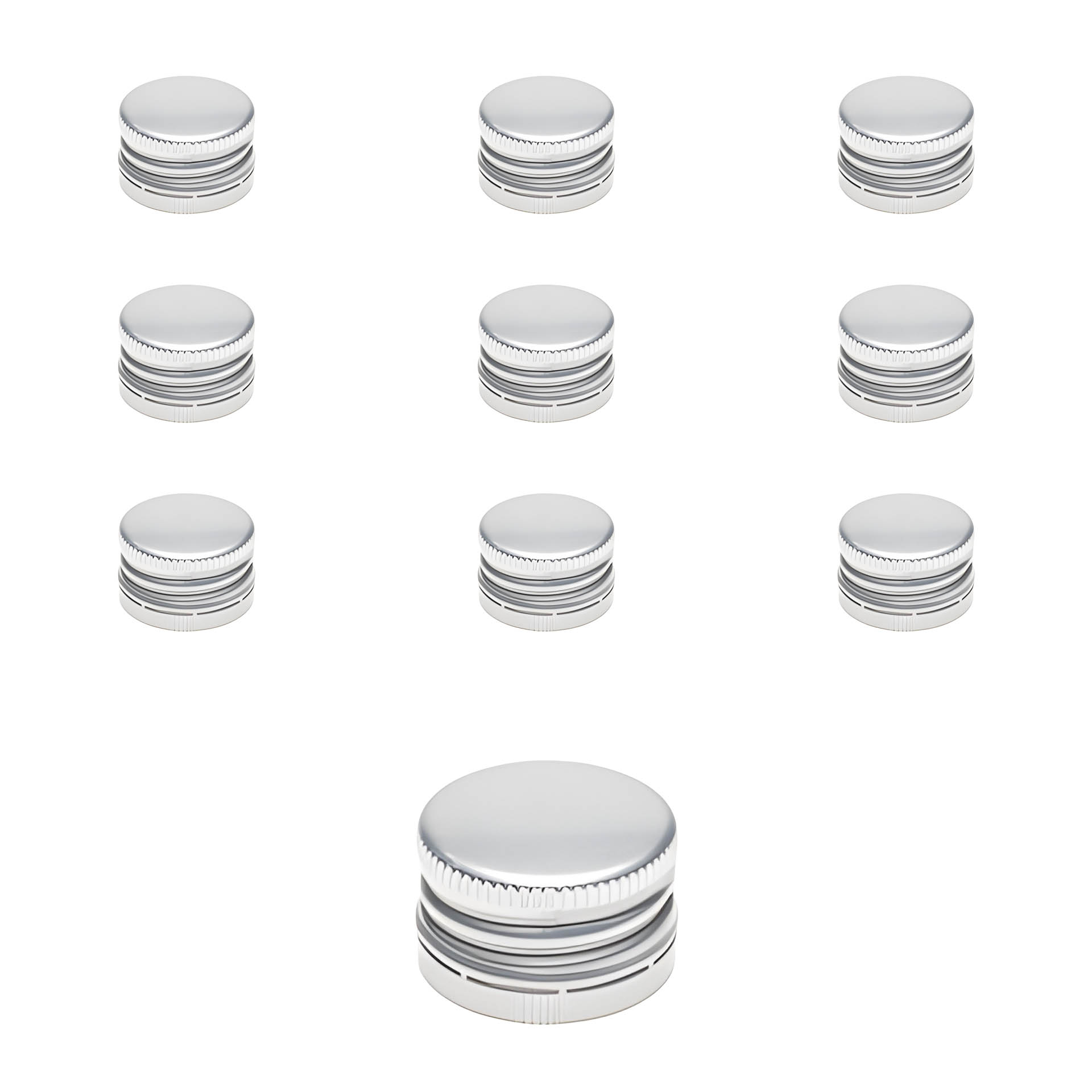 PP 28 silber Aluminium mit Originalitätsring, 10 Stück