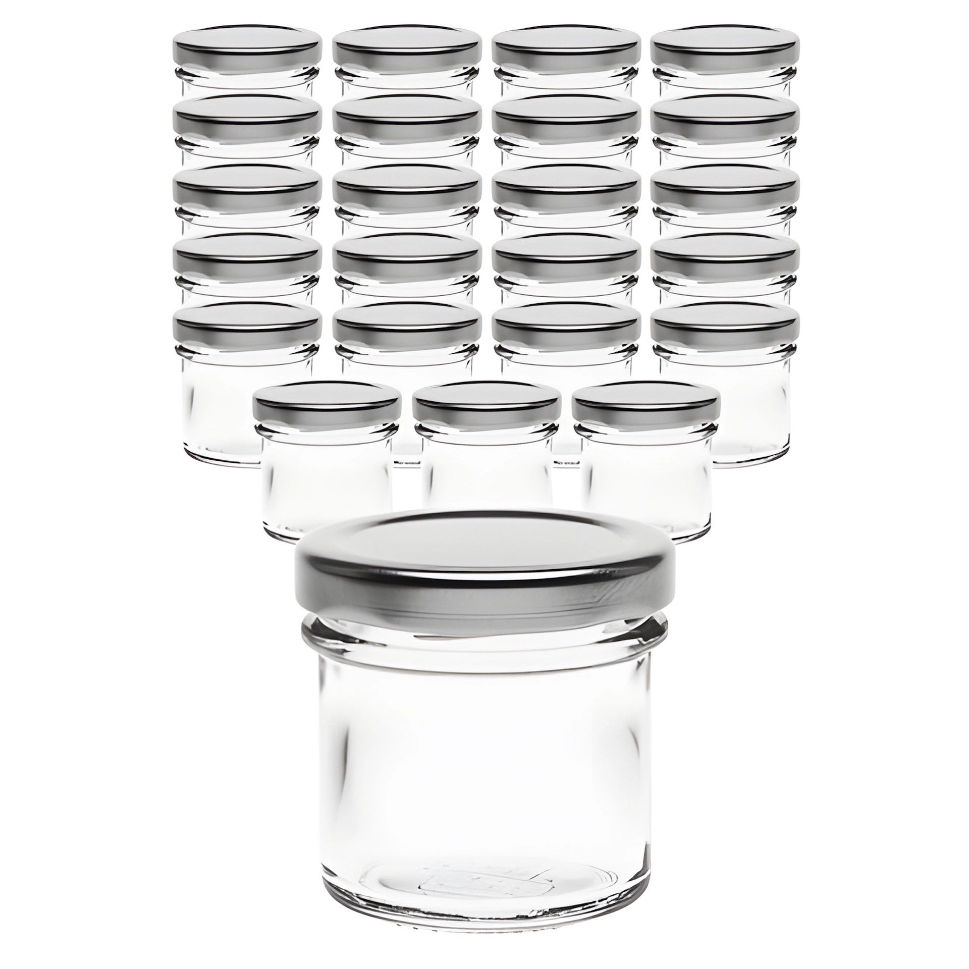 24er Set Ingenio 72 ml mit Deckel silber