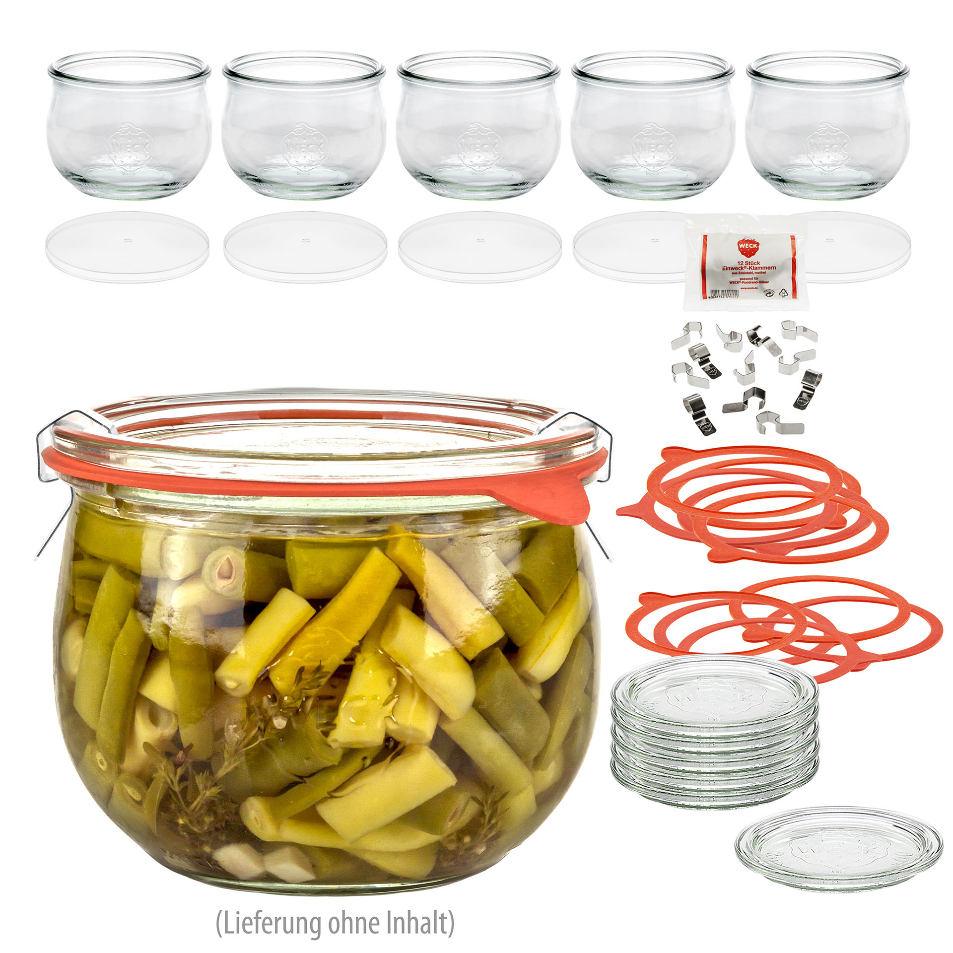 WECK-Tulpenglas 580 ml mit Klarsichtdeckel, 6er Set