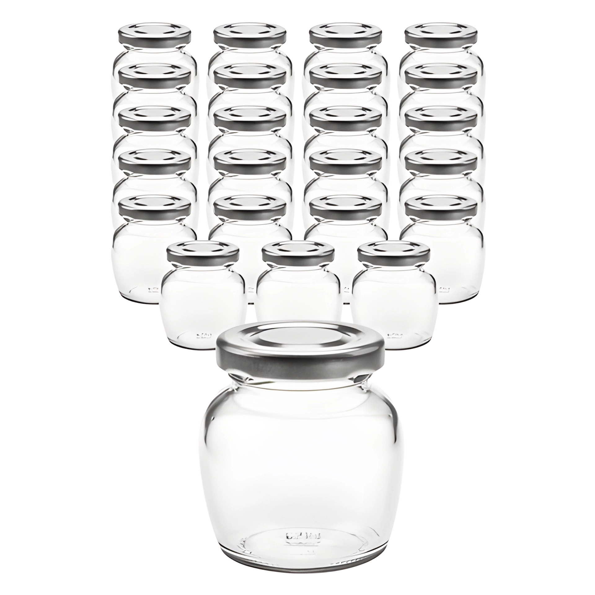 24er Set Schmuckglas 106 ml mit Deckel silber