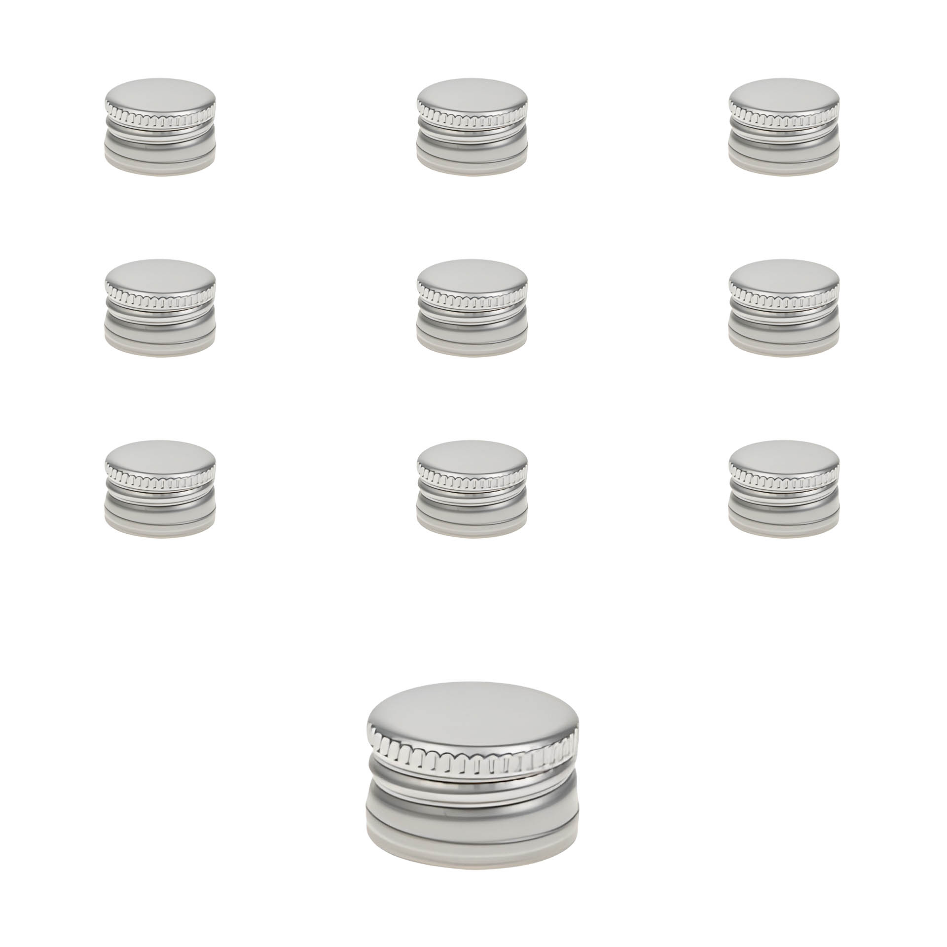 PP 18 silber Aluminium ohne Rollrand, 10 Stück