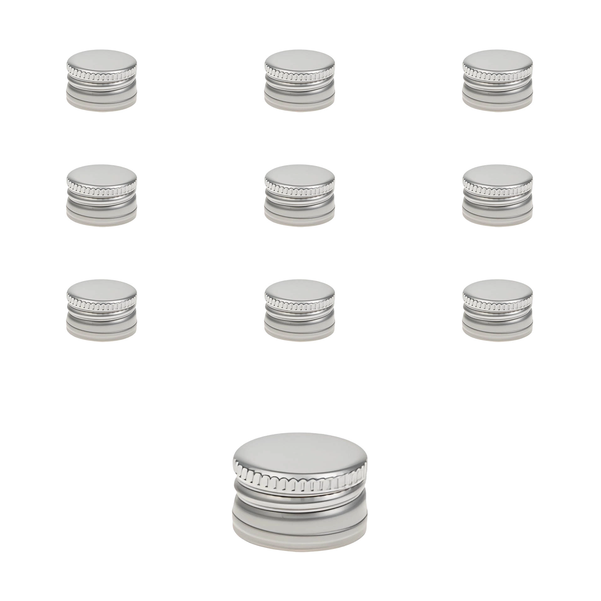 PP 18 silber Aluminium ohne Rollrand, 10 Stück