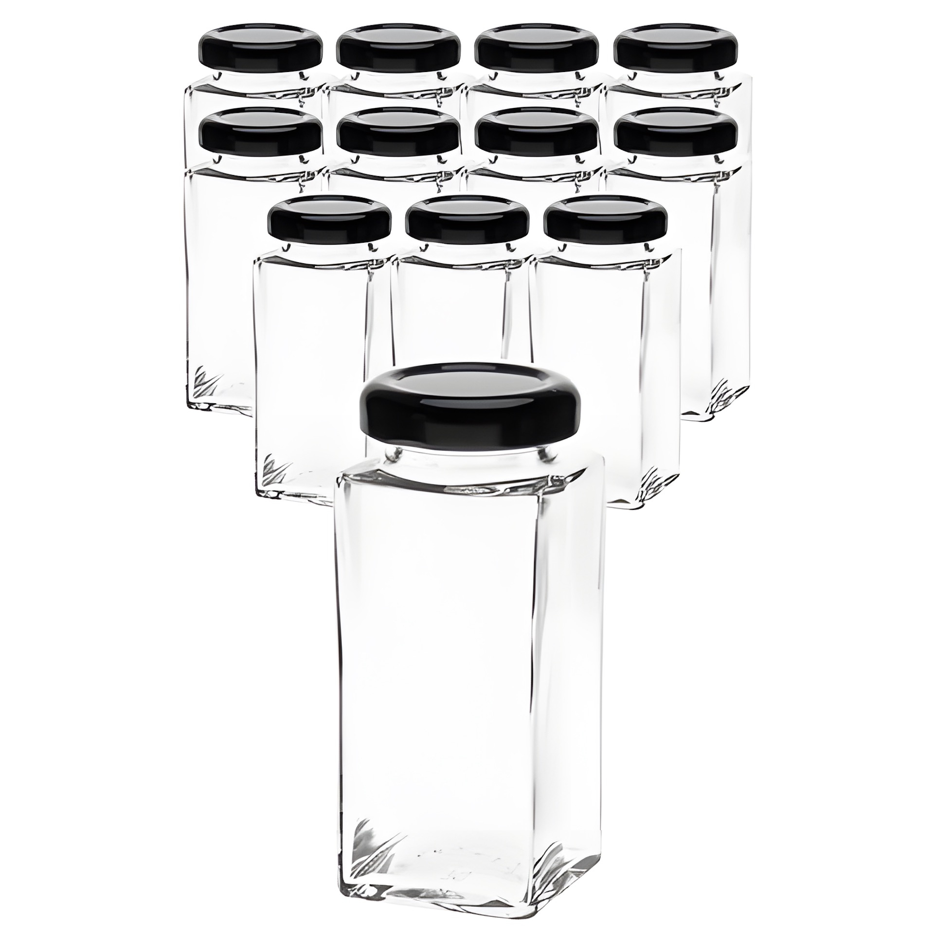 12er Set Cubi 100 ml TO 38 mit Deckel schwarz