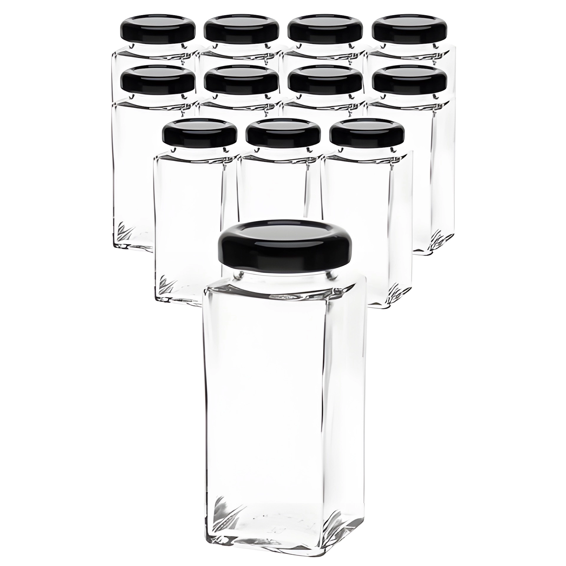 12er Set Cubi 100 ml TO 38 mit Deckel schwarz