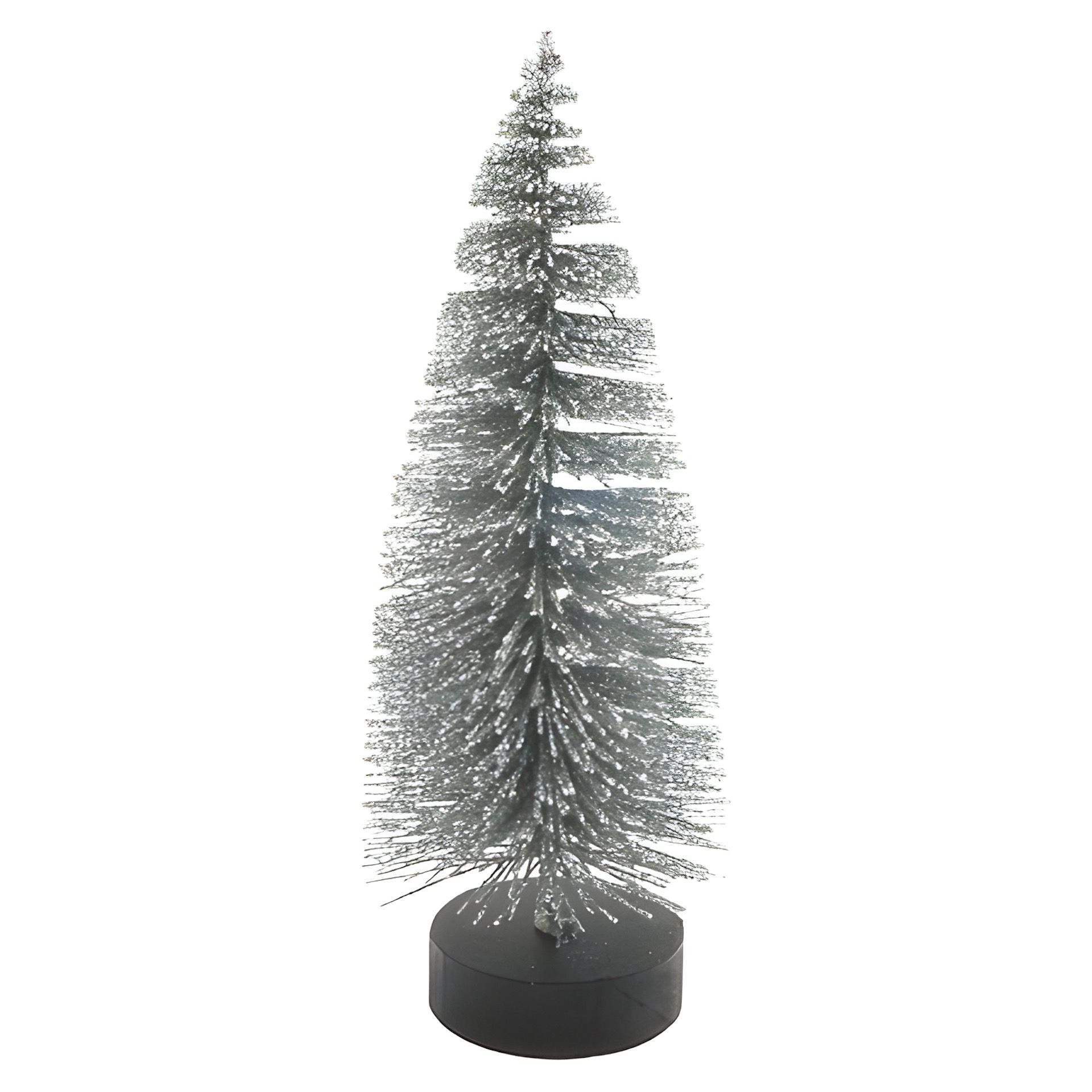 Deko-Tannenbaum mit Holzfuß, 16 cm, silber