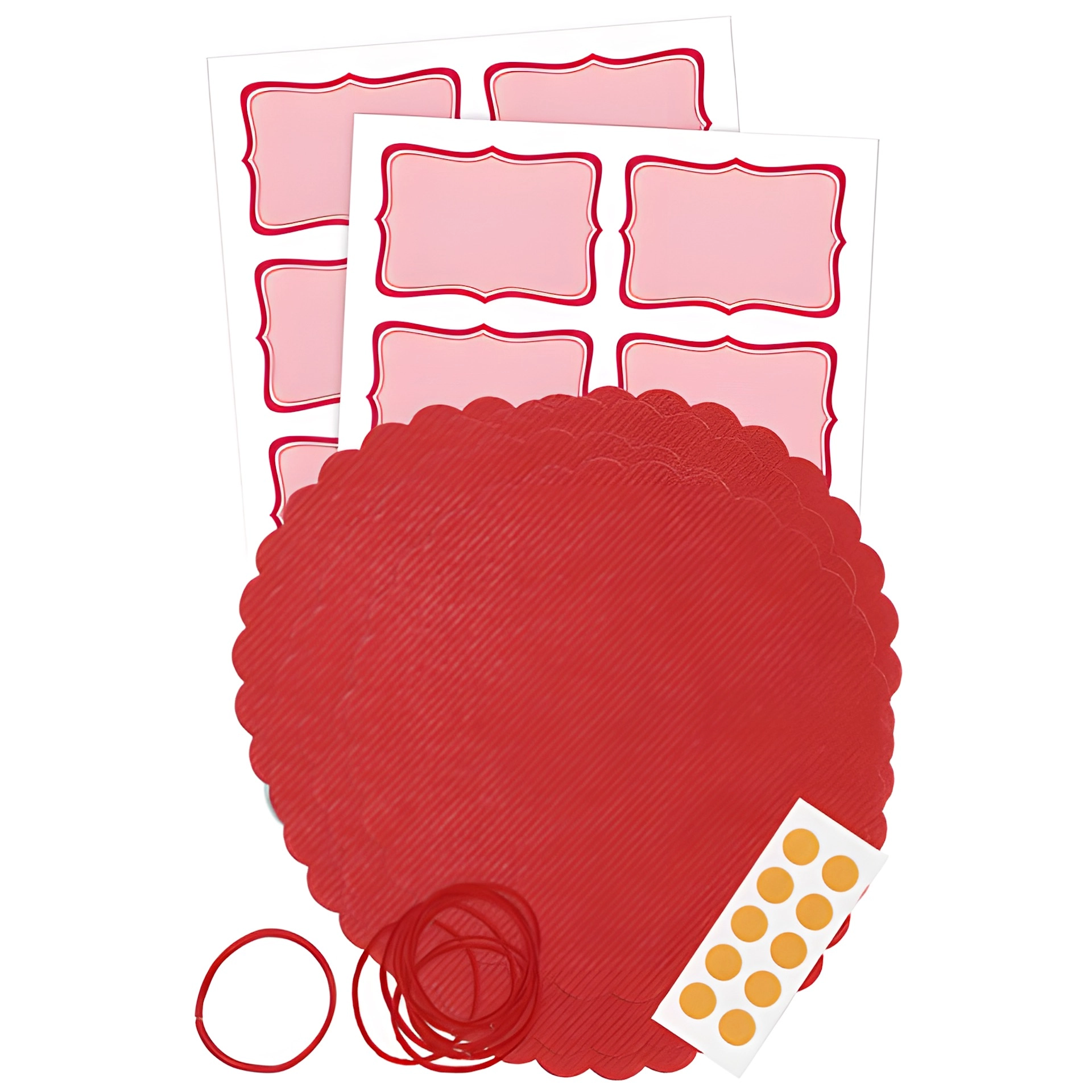 Deckchen-Set Ø 150 mm rot, 46-teilig