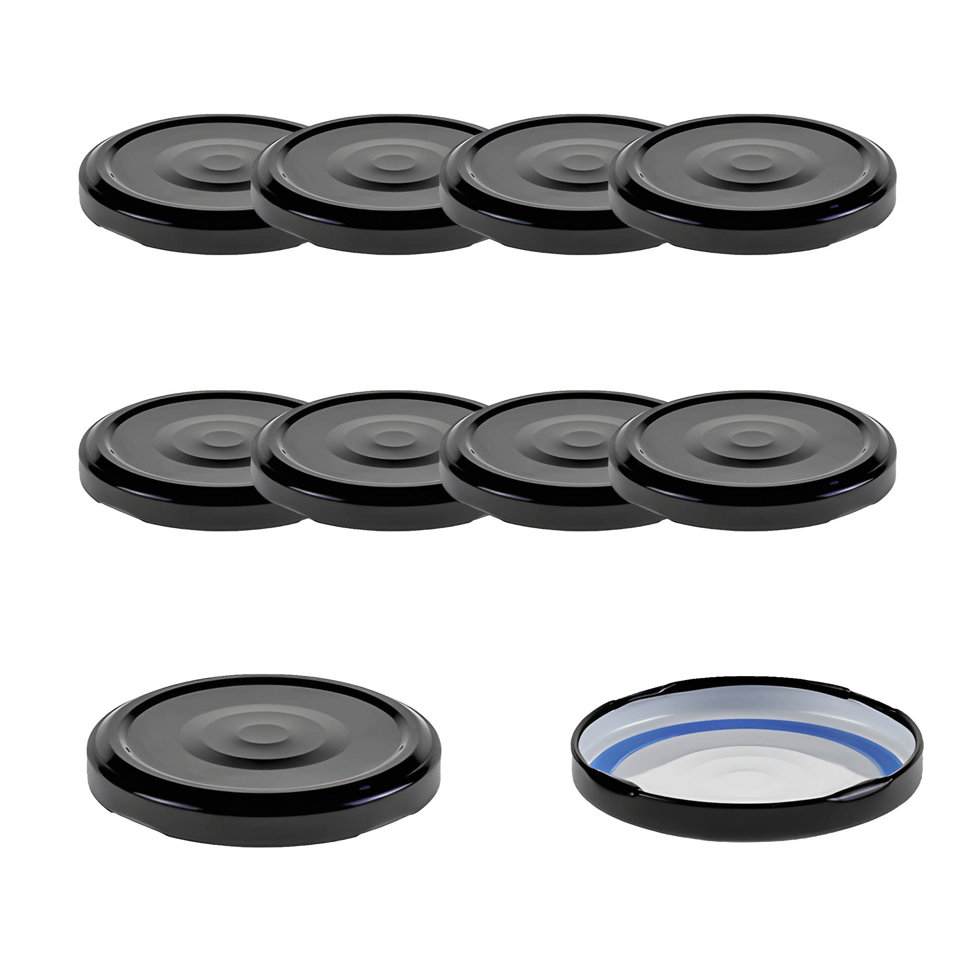 TO  66 schwarz ster. mit Button BLUESEAL, 10 Stück