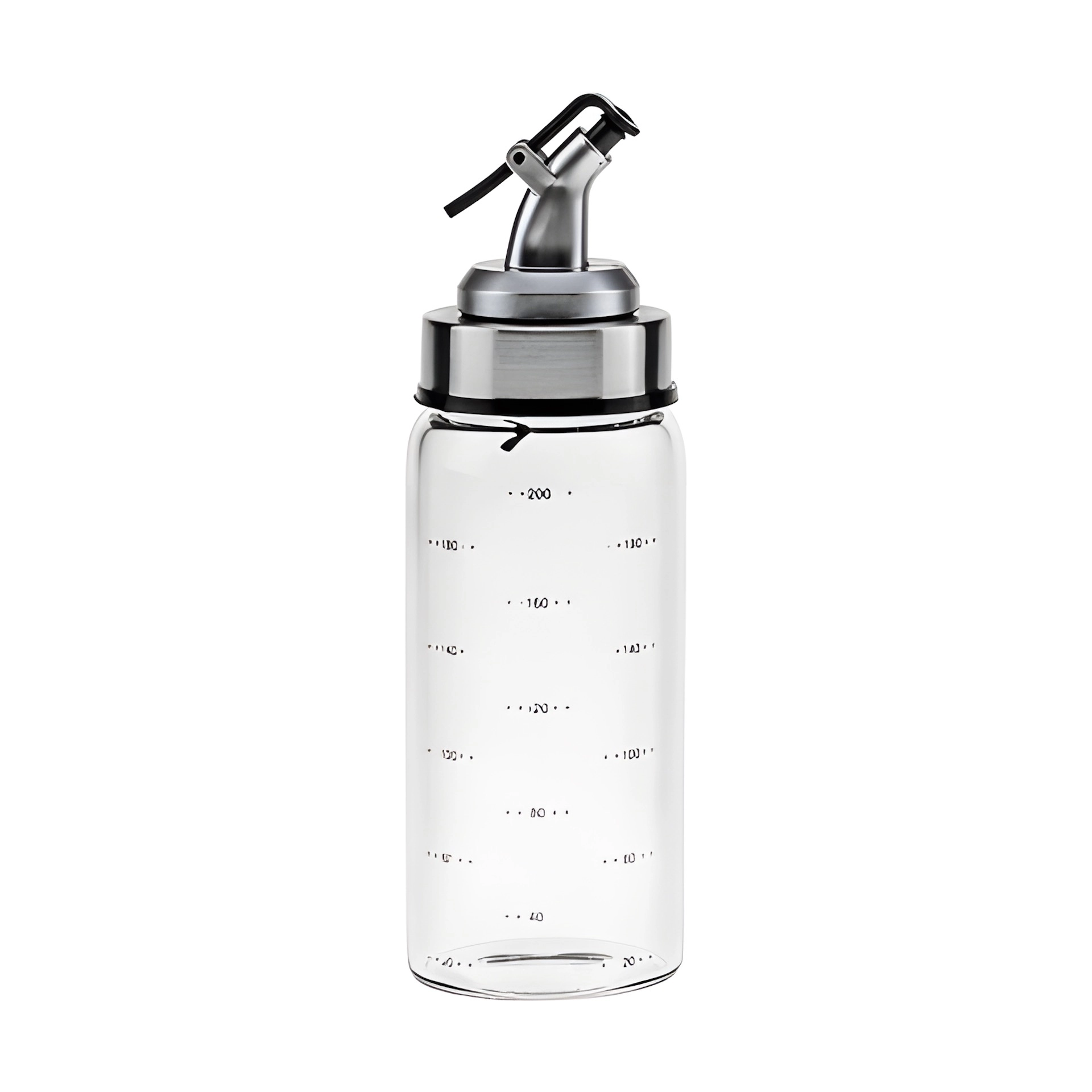 Glasflasche 200 ml mit Skala und Ausgießer
