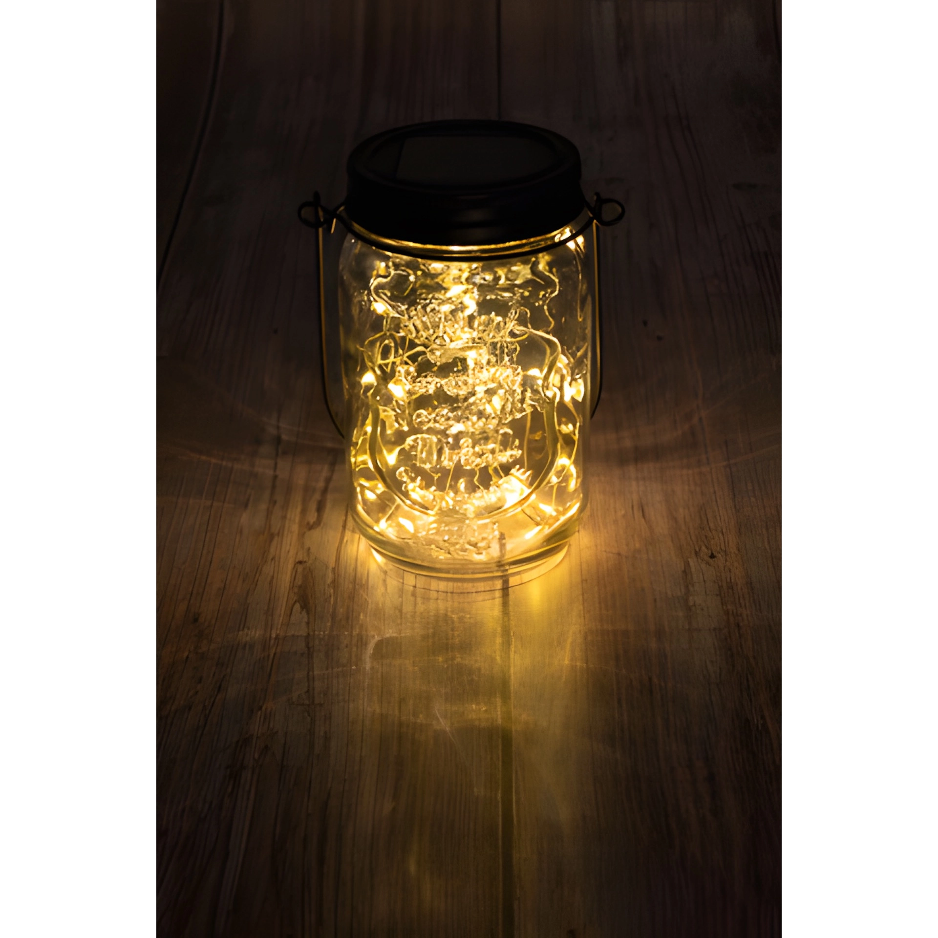Solarglas 'Mason' 8 x 13 cm, 30 LEDs