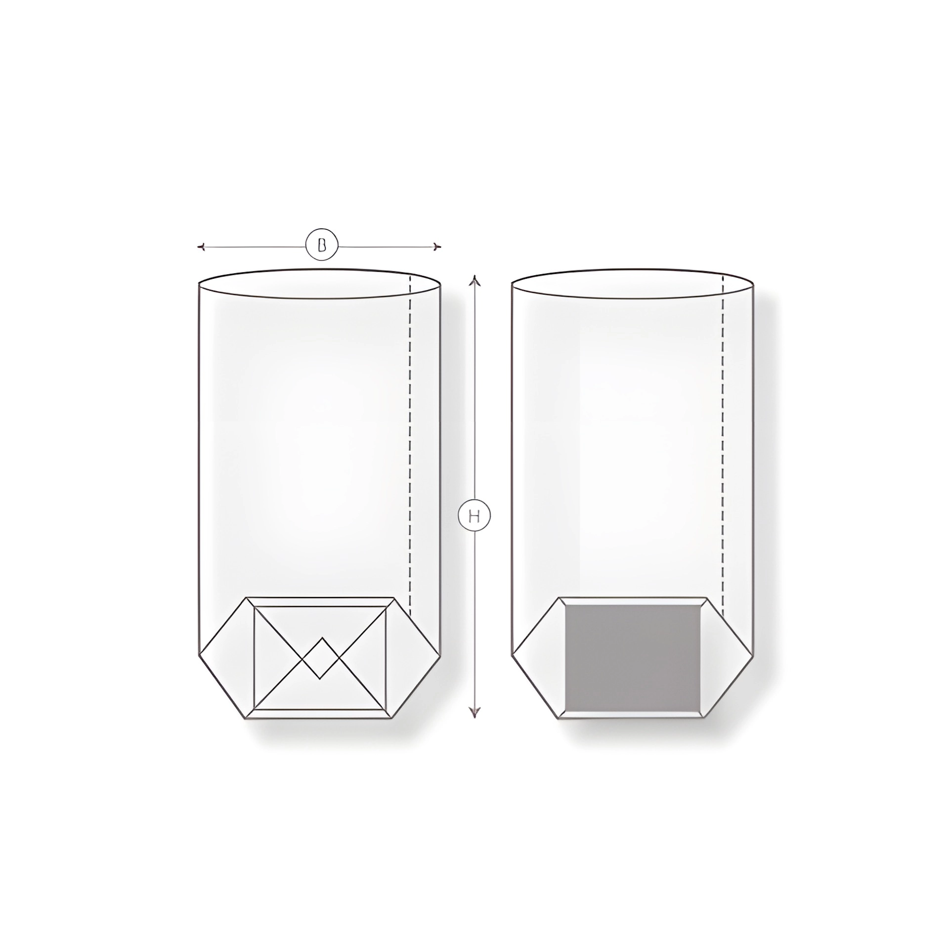 Kreuzbodenbeutel 'Ballon' 120 x 275 mm,   50 Stück