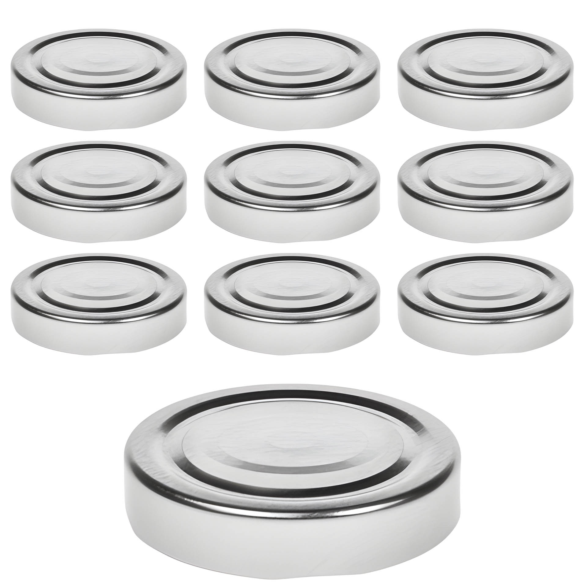 TO 66 Deep silber past. mit Button, 10 Stück