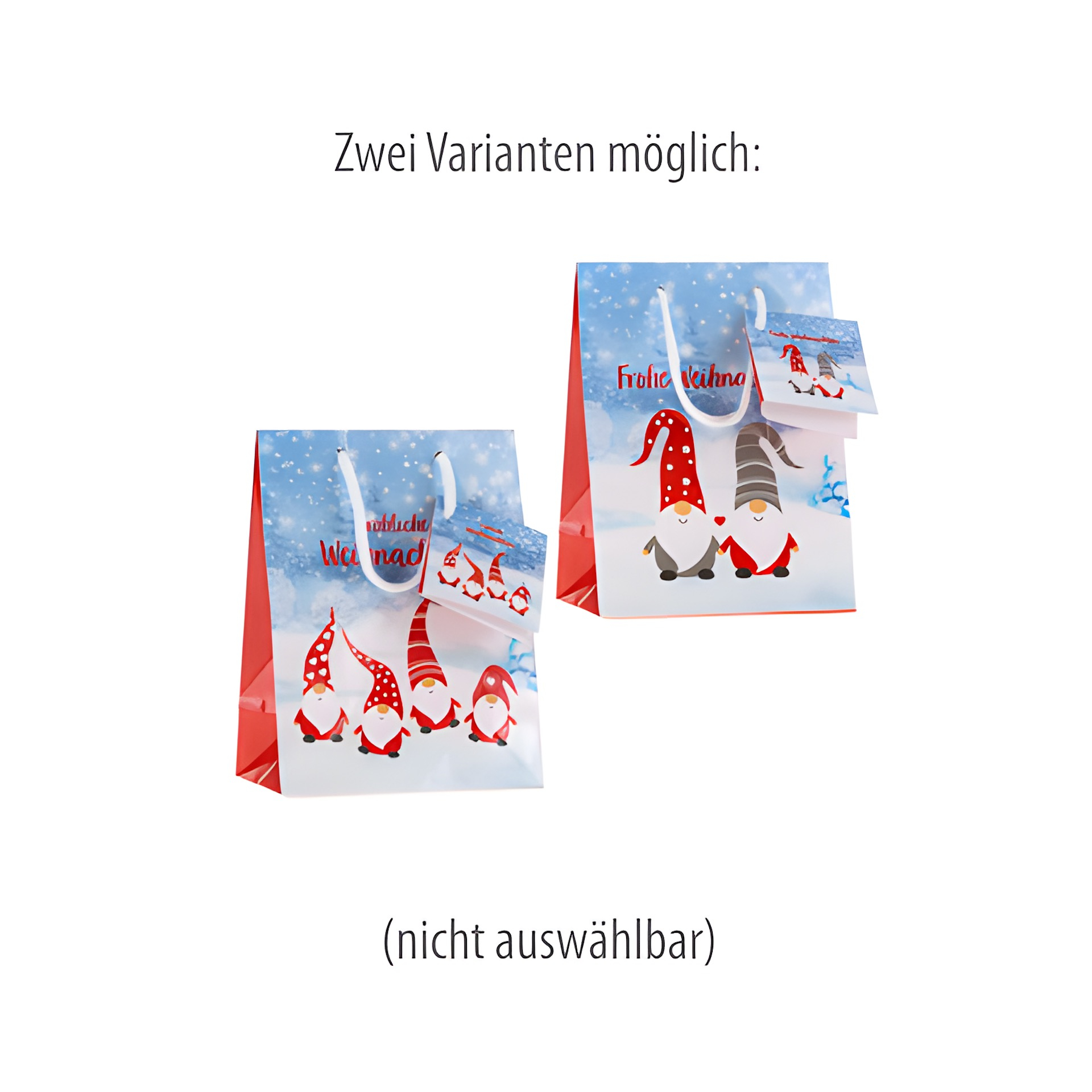 Geschenktüte 'Wichtel im Schnee', klein