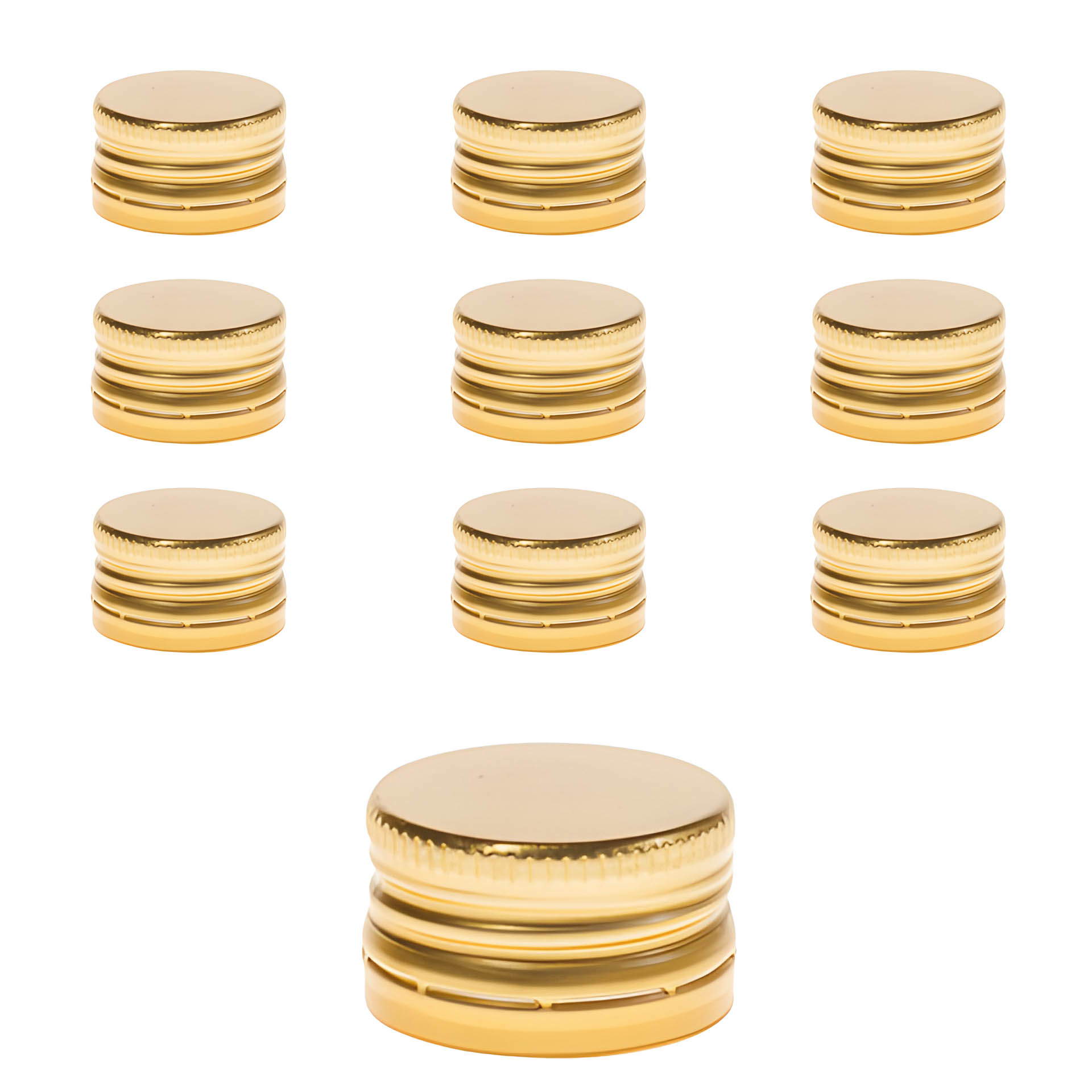 PP 31,5 gold Aluminium mit Originalitätsring, 10 Stück