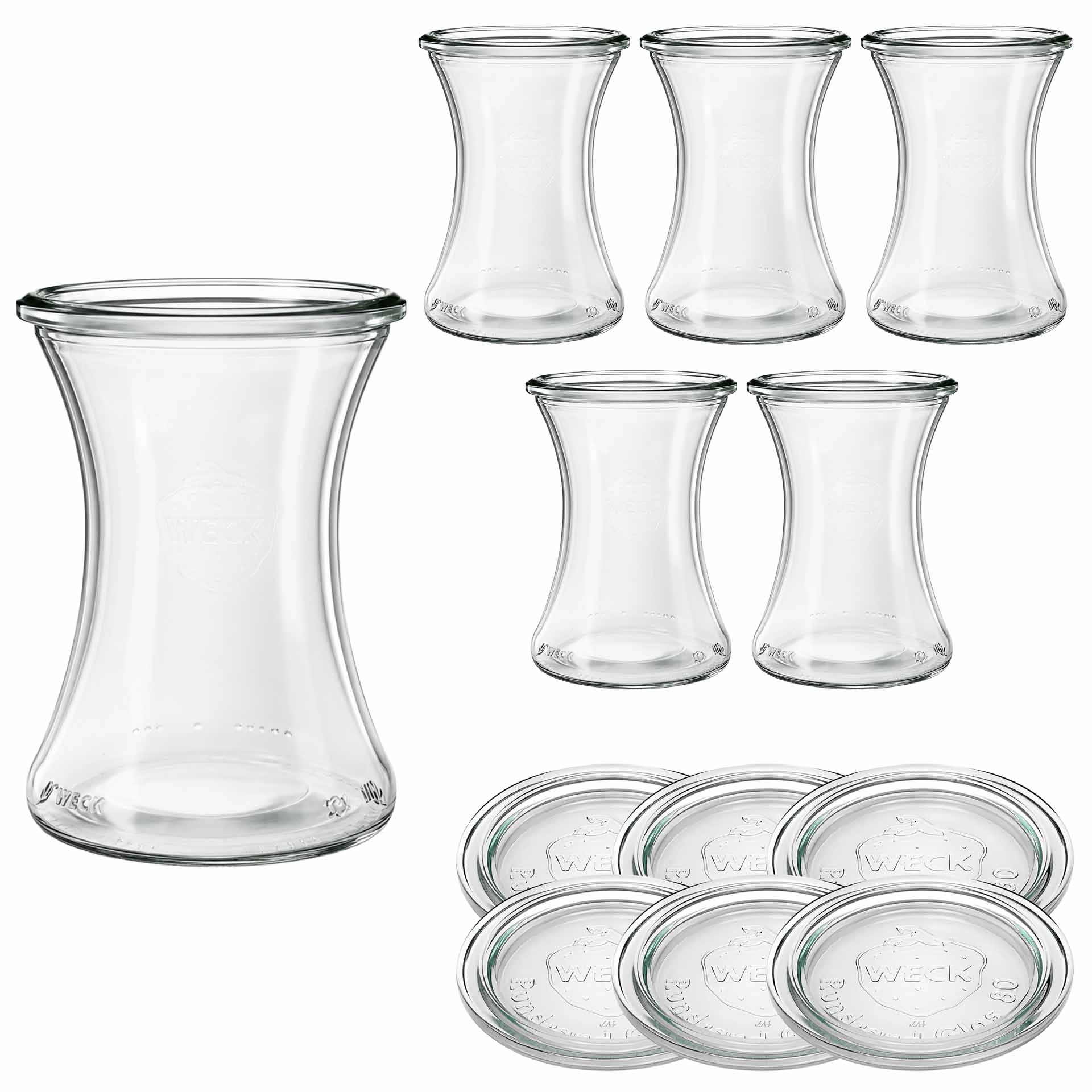 WECK-Delikatessenglas 370 ml mit Glasdeckel, 6 Stück