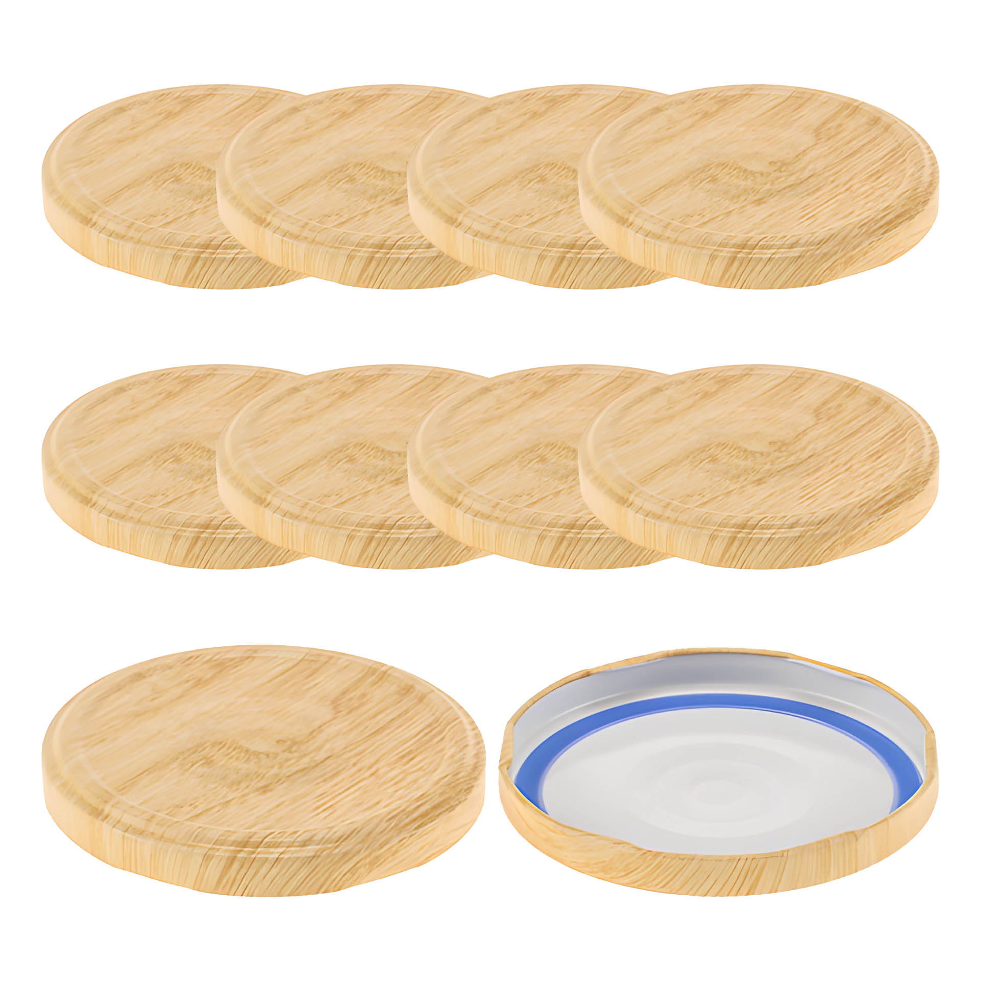 TO  82 Holzdekor matt past. mit Button BLUESEAL, 10 Stück