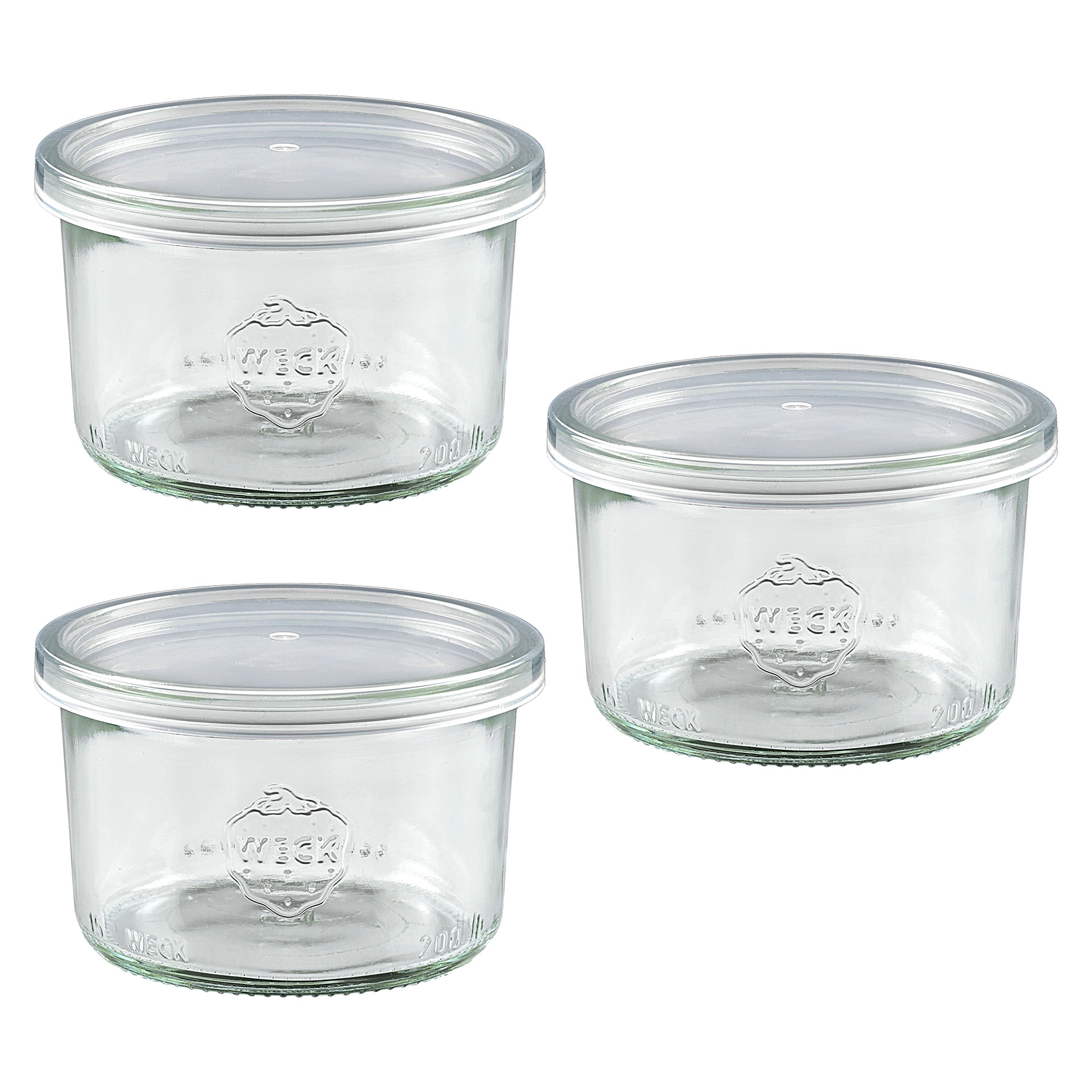 Servierglas 200 ml mit Schnappdeckel, 3er Set