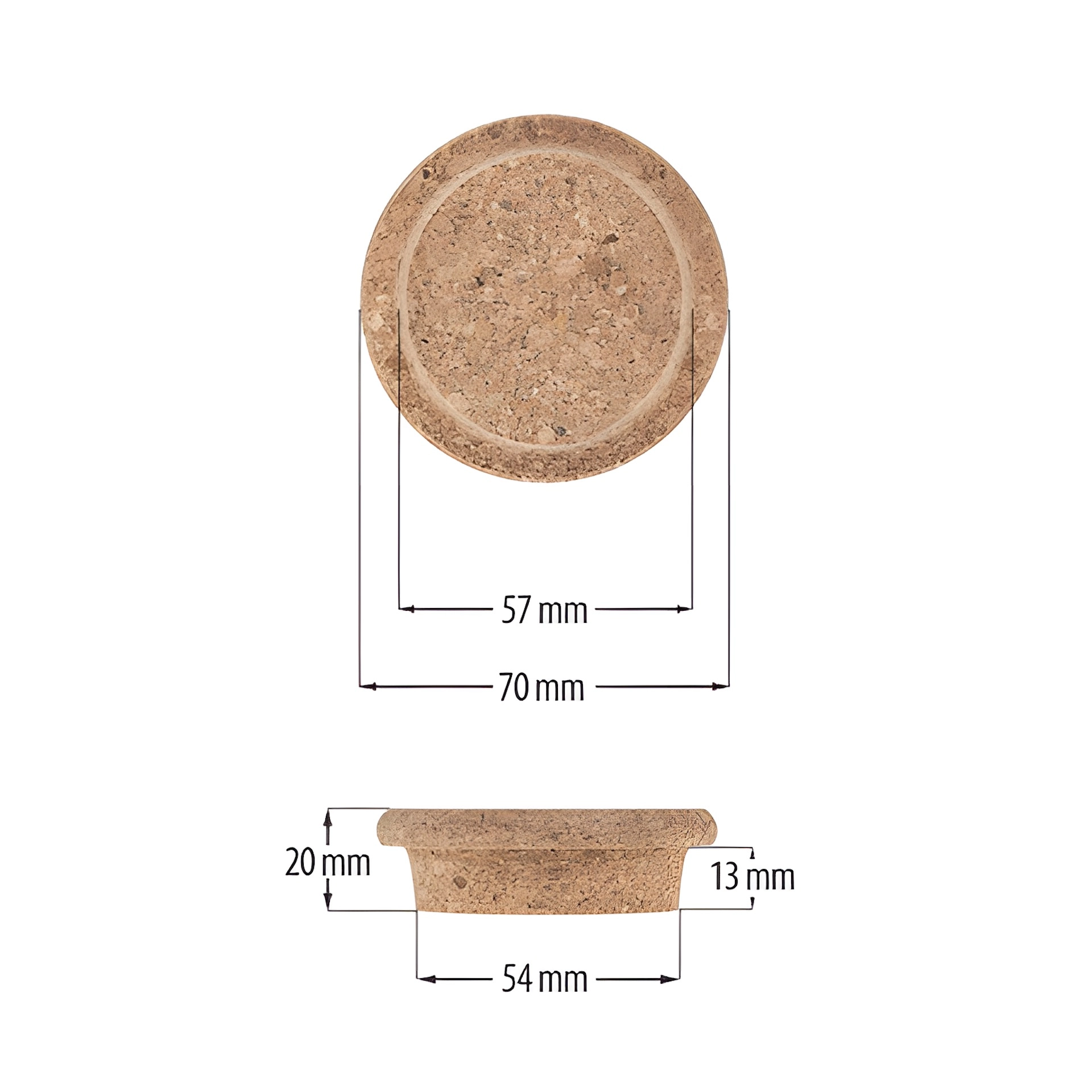 Pilzkorken 54/57 mm, auch für WECK RR 60