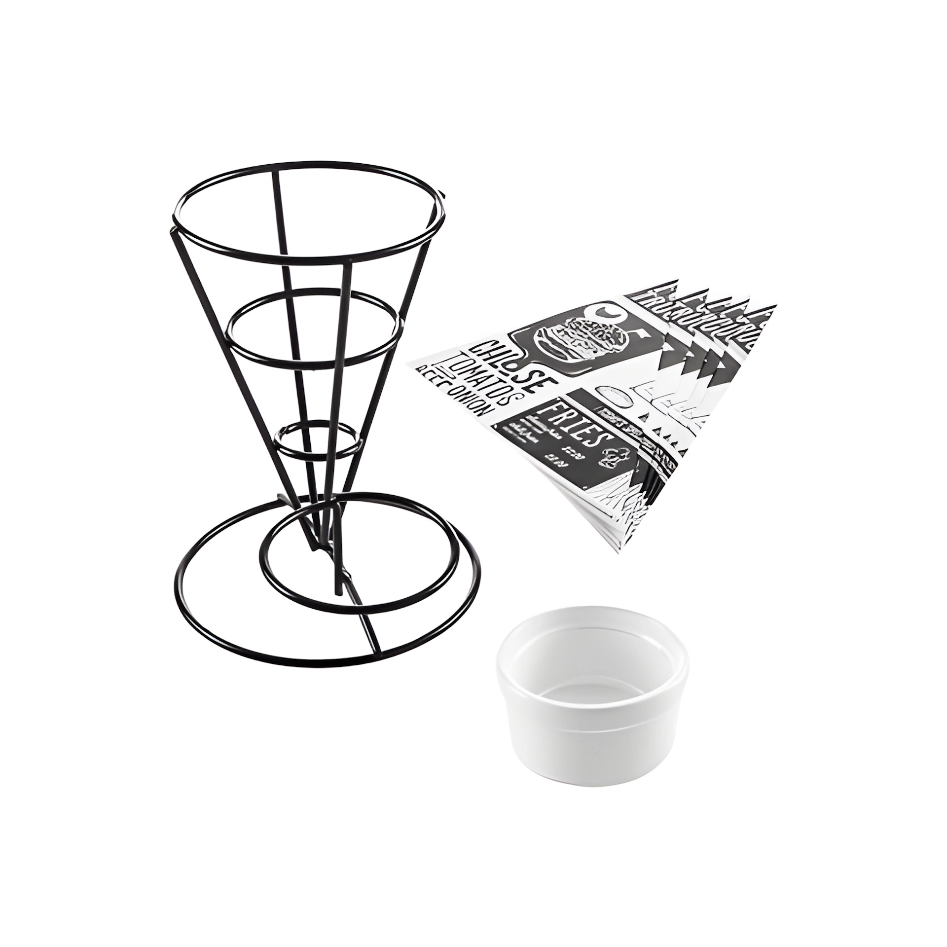 Pommes Frites Halter Set, 7-teilig