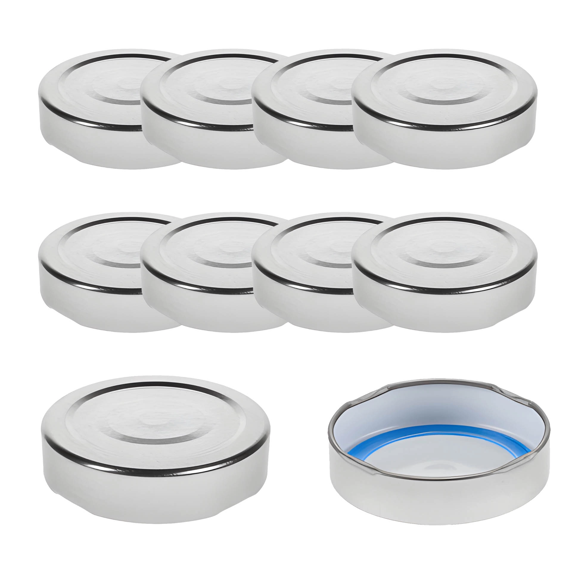 TO 58 Deep silber ster. mit Button BLUESEAL, 10 Stück