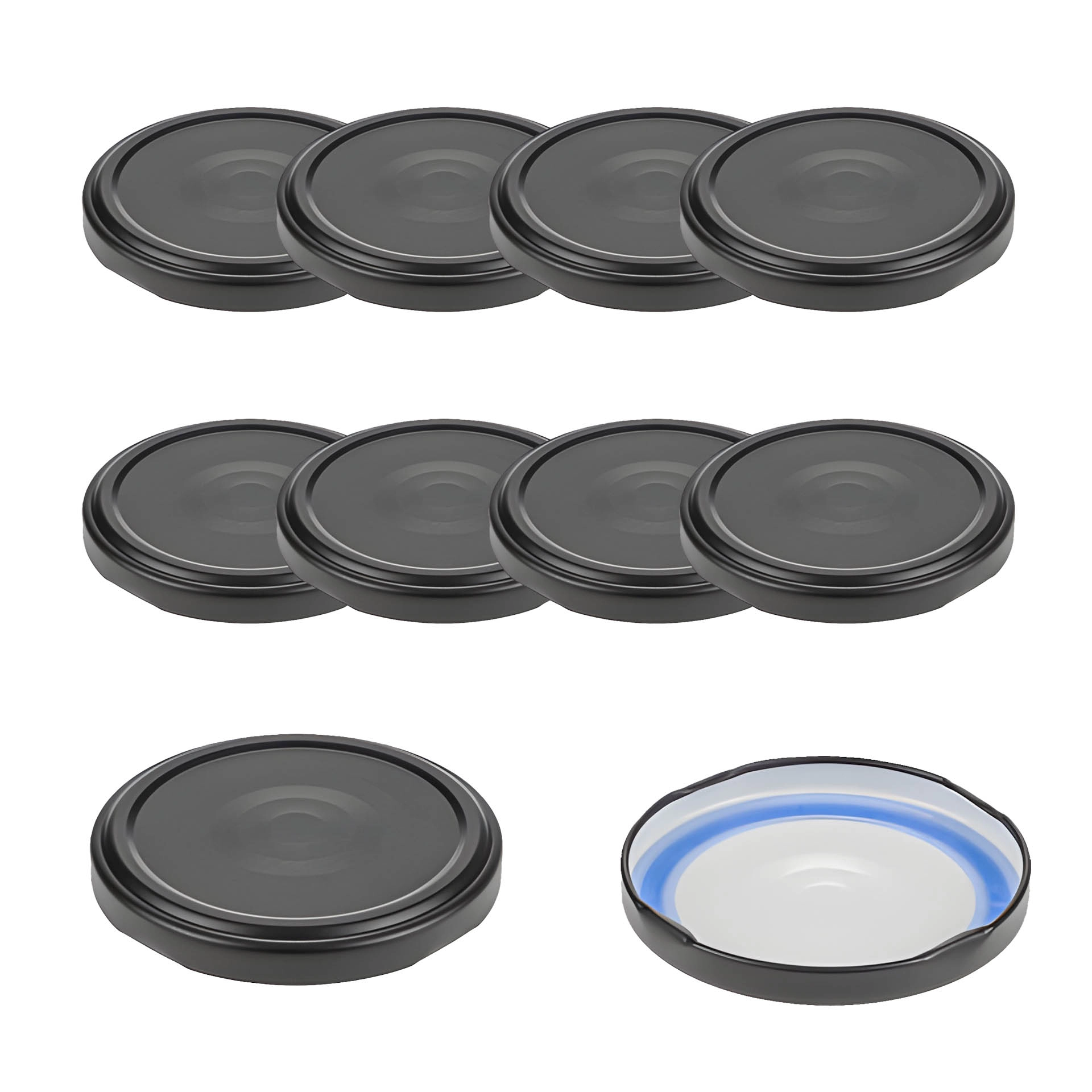 TO  70 schwarz matt past. mit Button BLUESEAL, 10 Stück