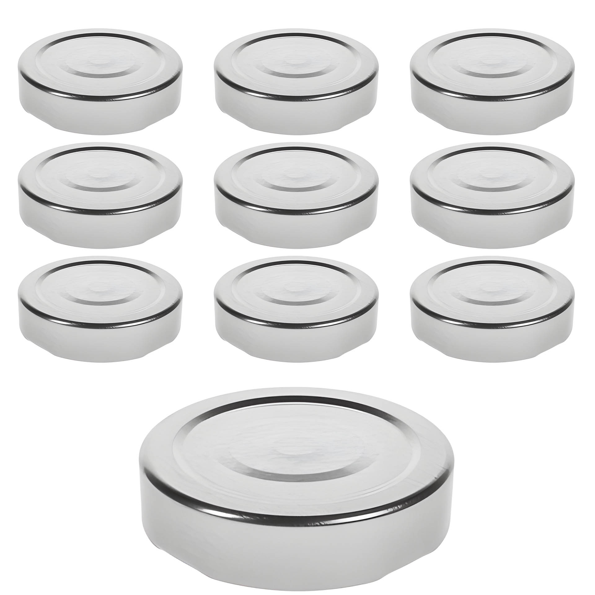 TO 58 Deep silber past. mit Button, 10 Stück