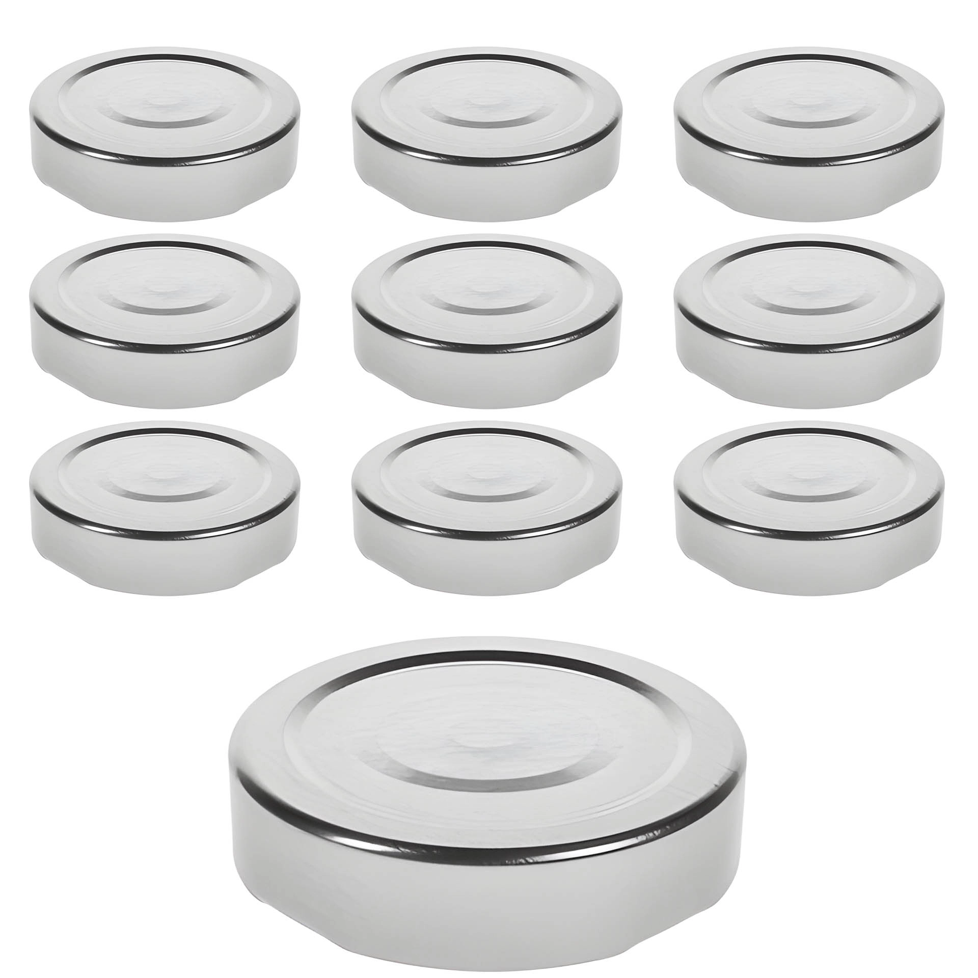 TO 58 Deep silber past. mit Button, 10 Stück