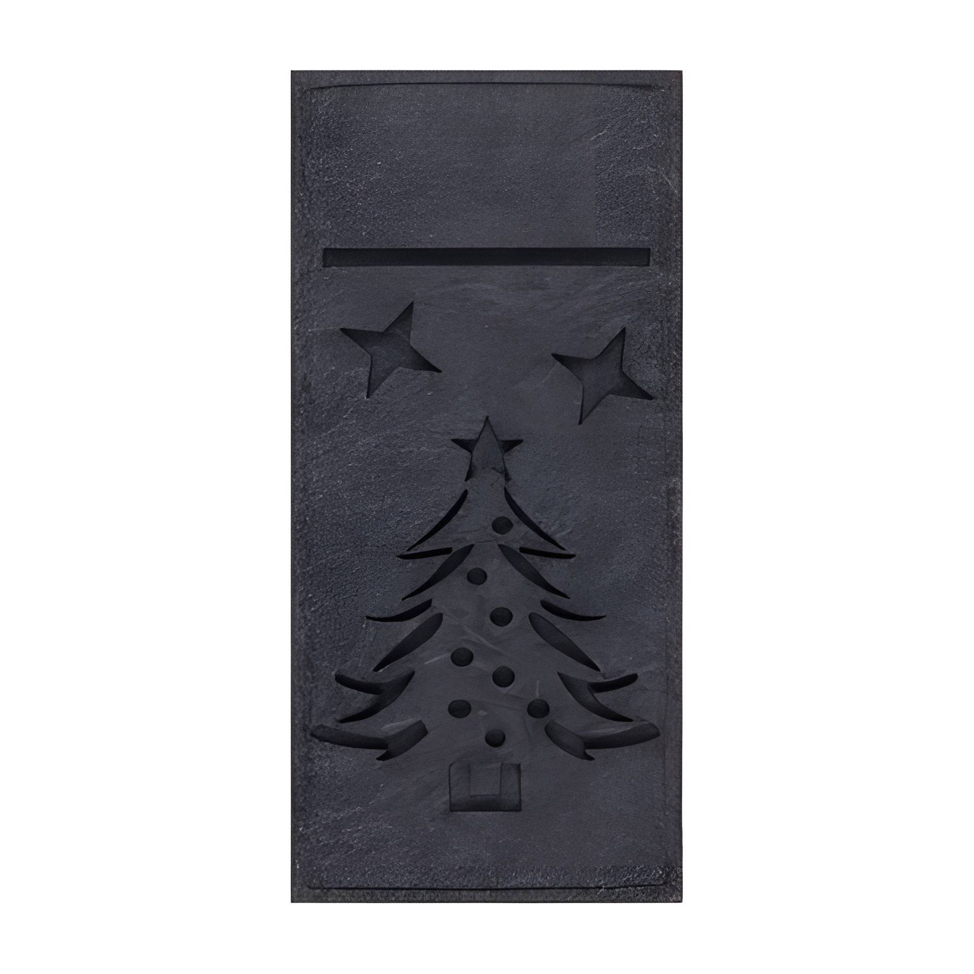 Besteckhalter 'Tannenbaum und Sterne' aus Filz, anthrazit