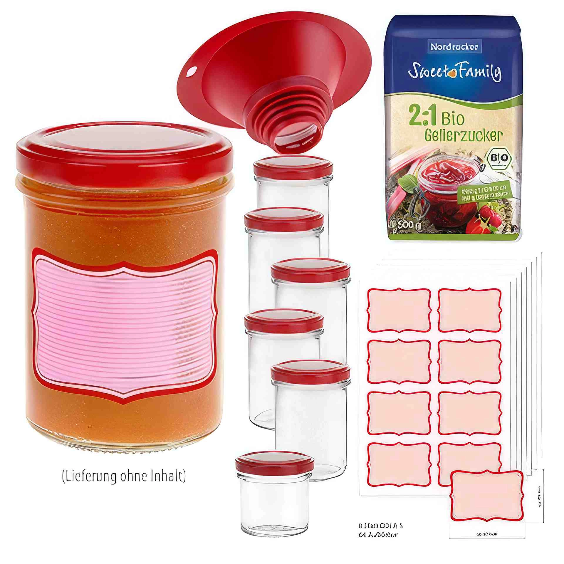 Komplett-Set Sturzglas 230 ml TO 66 rot mit vielen Extras