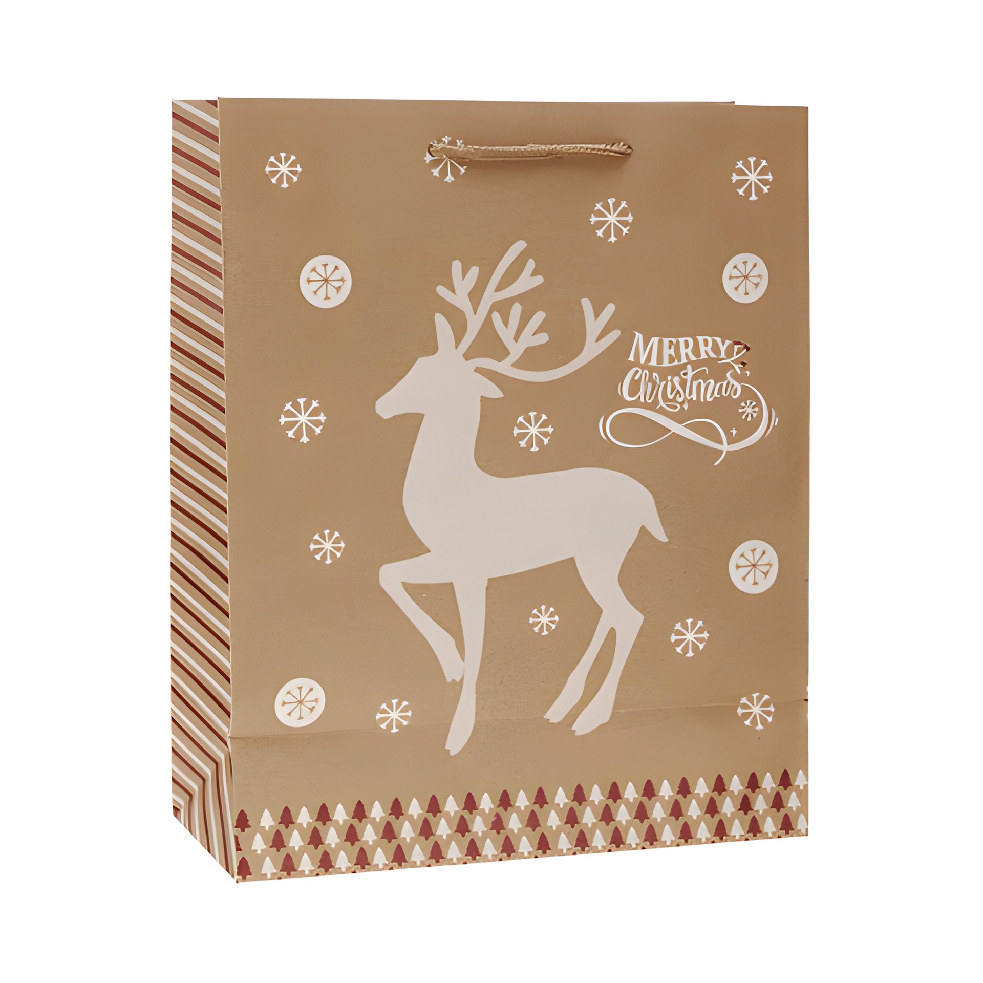 Geschenktüte 'Hirsch und Eiskristalle', groß