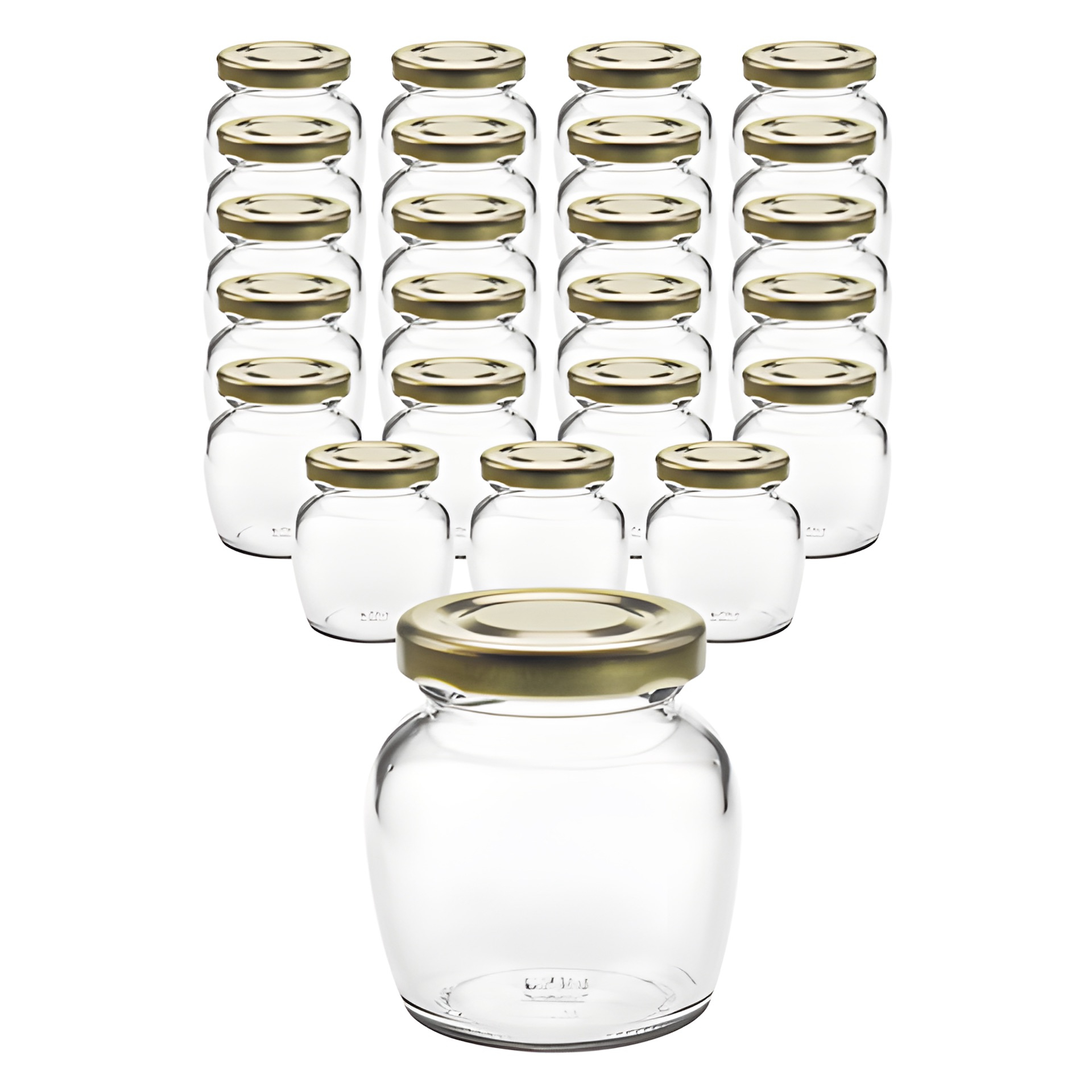 24er Set Schmuckglas 106 ml mit Deckel gold