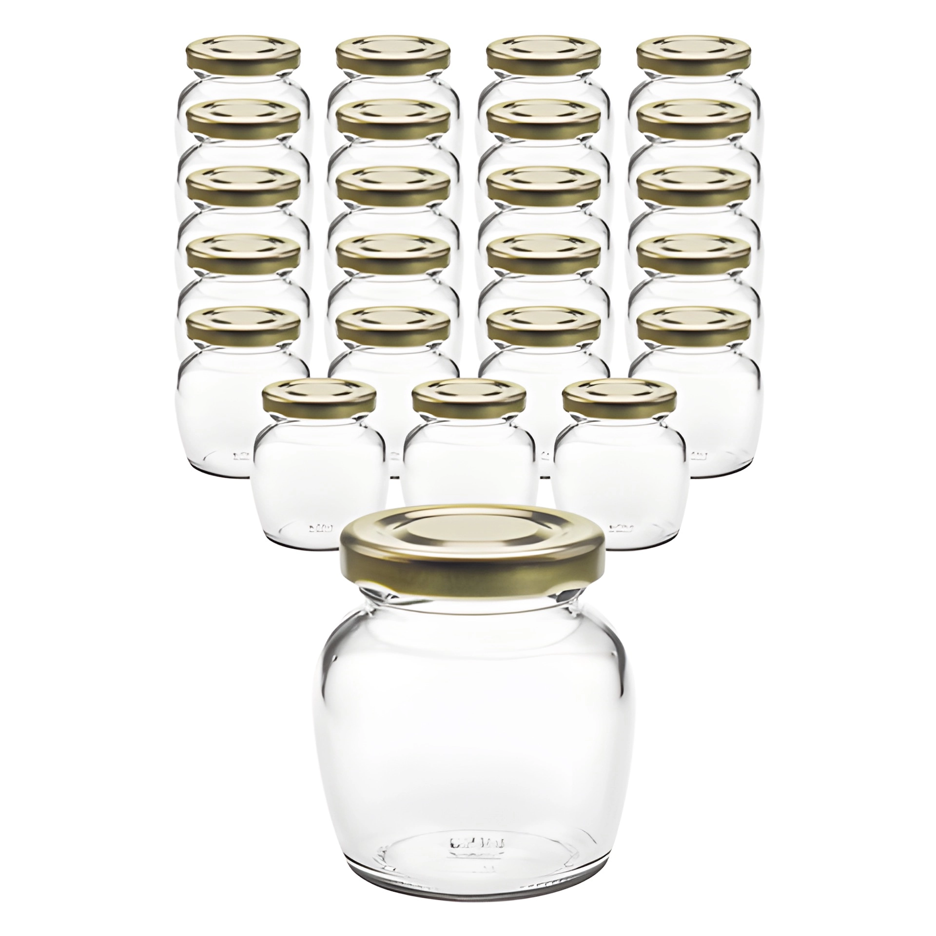 24er Set Schmuckglas 106 ml mit Deckel gold