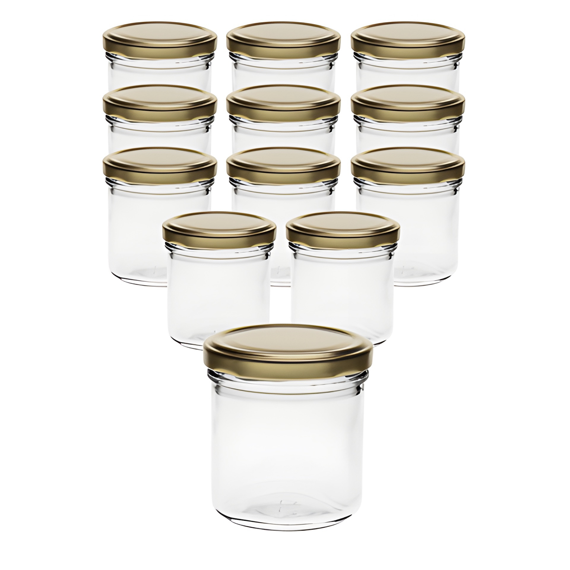12er Set Sturzglas 167 ml mit Deckel gold