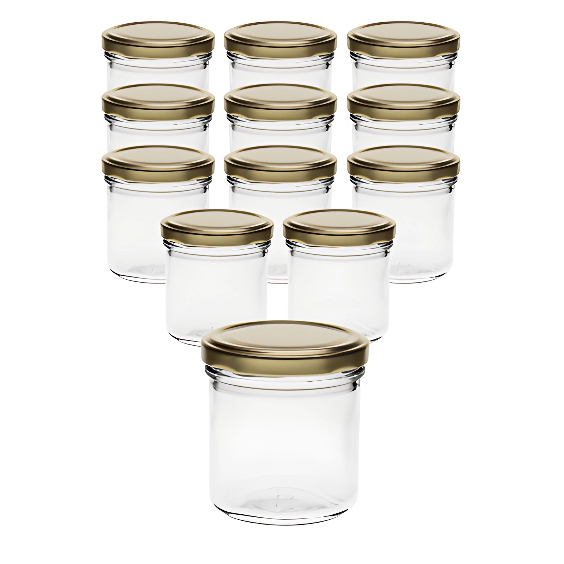 12er Set Sturzglas 167 ml mit Deckel gold