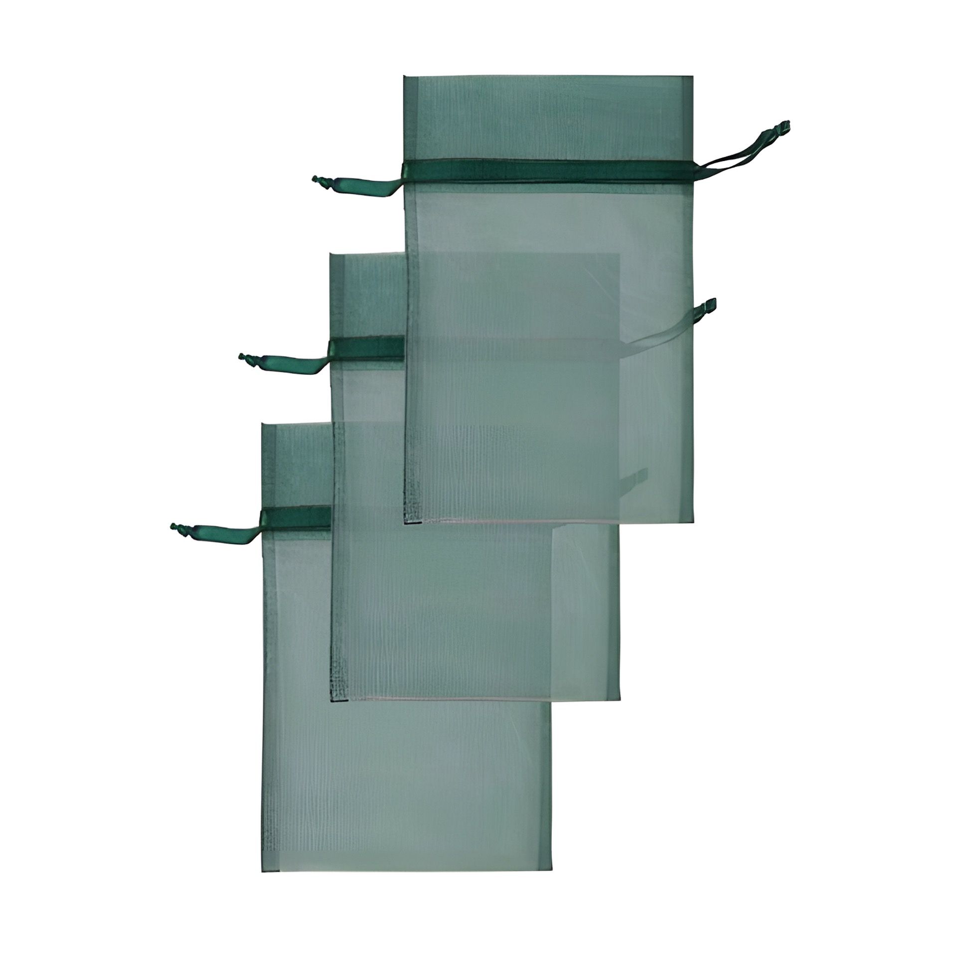 Chiffonbeutel 15 x 24 cm, dunkelgrün, 3 Stück (Beutel, 6 Stück)