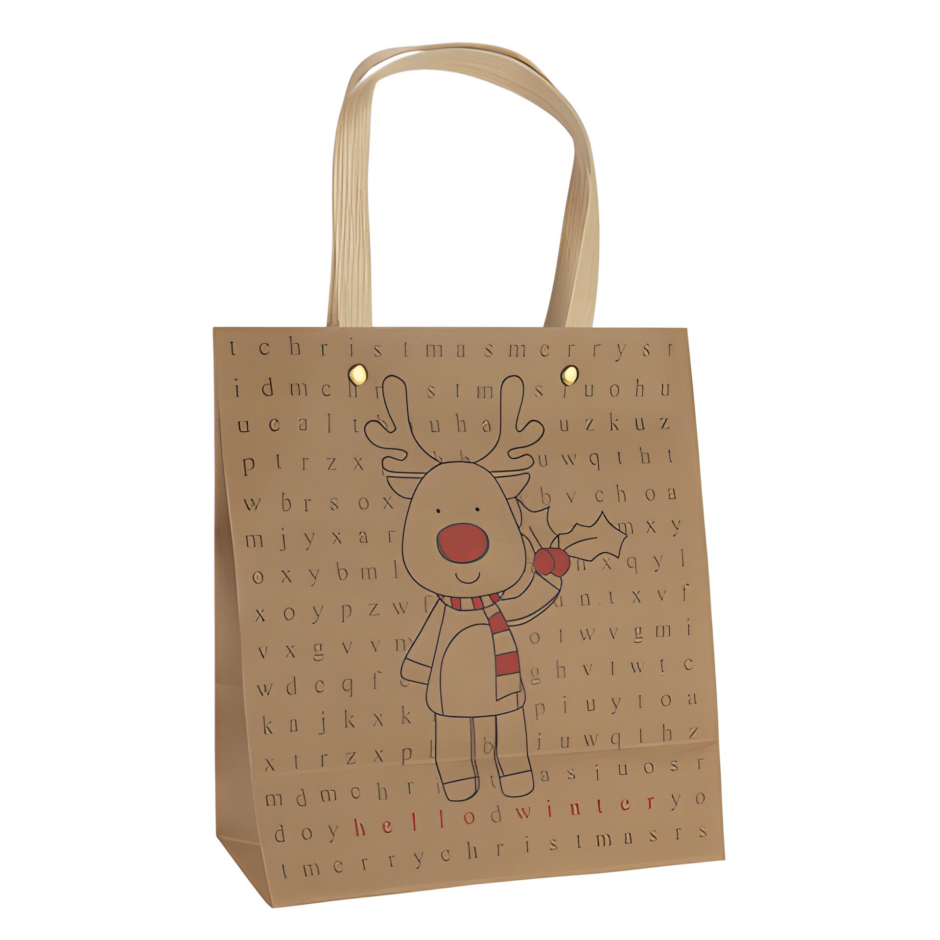 Geschenktüte 'Rentier/Schneemann', groß
