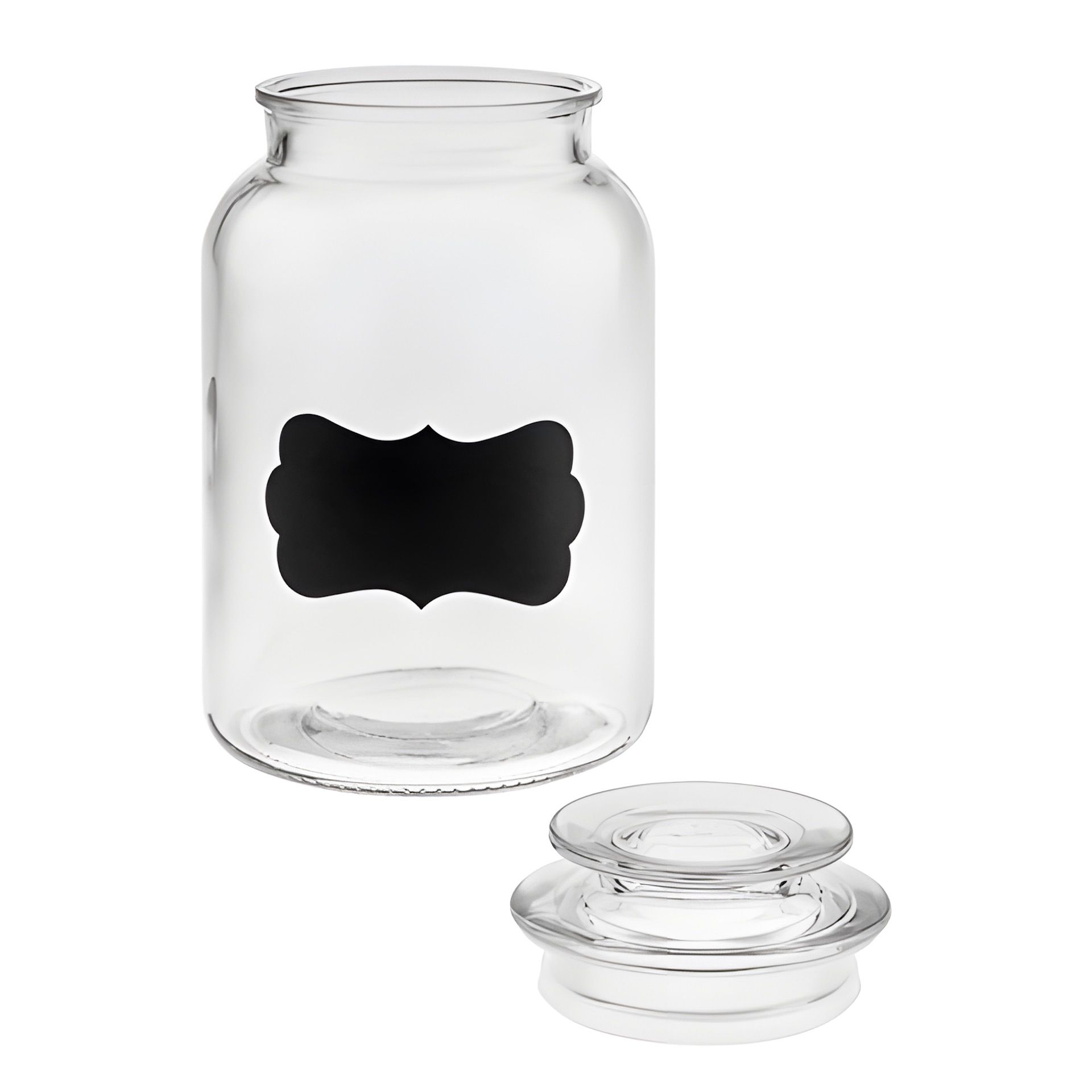 Vorratsglas 1400 ml beschreibbar mit Glasdeckel, 4er Pack